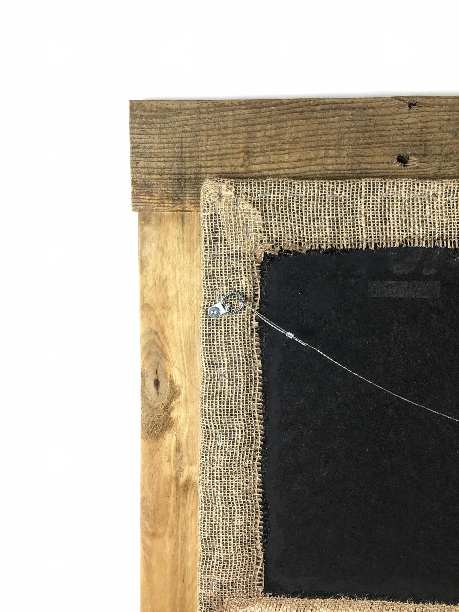 Solid Oak Framed Burlap Pin Board Display - 9