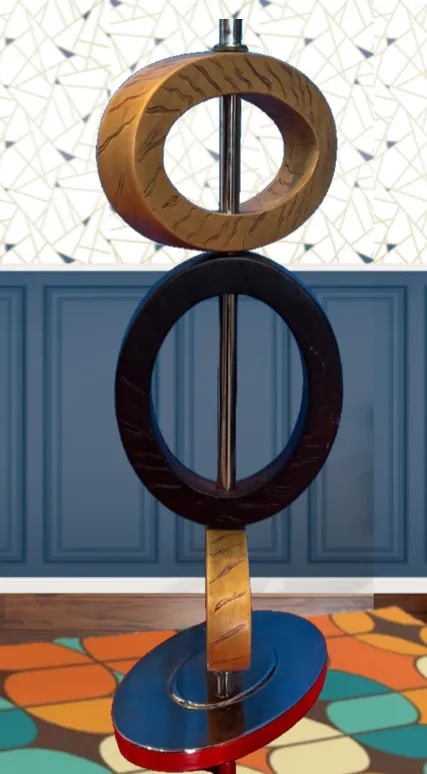 Vintage Balancing Elliptical Loop Table Lamp - 3