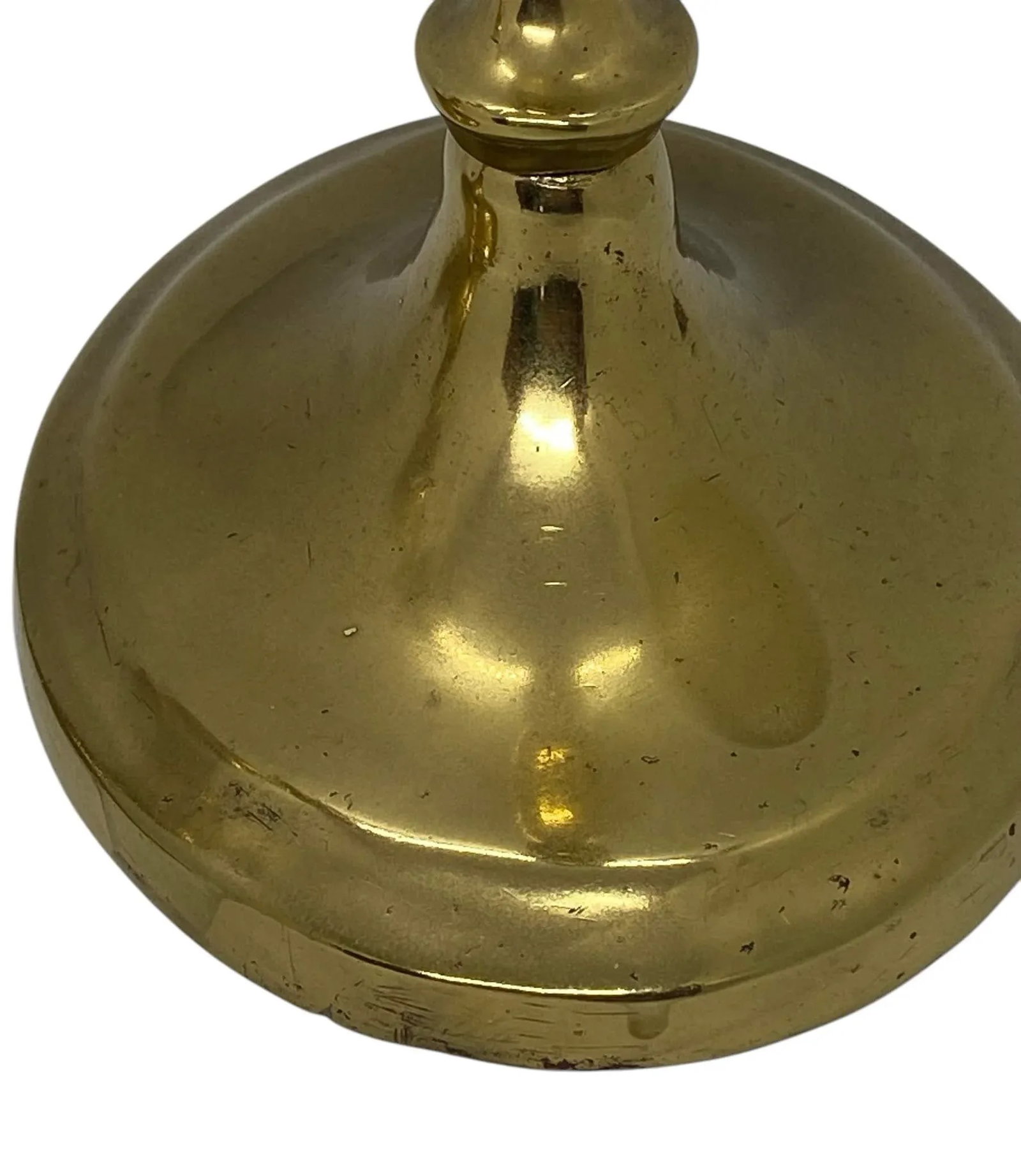 Antique Regency-Style Solid Brass Candle Holders With Oval Bases - a Pair - 4