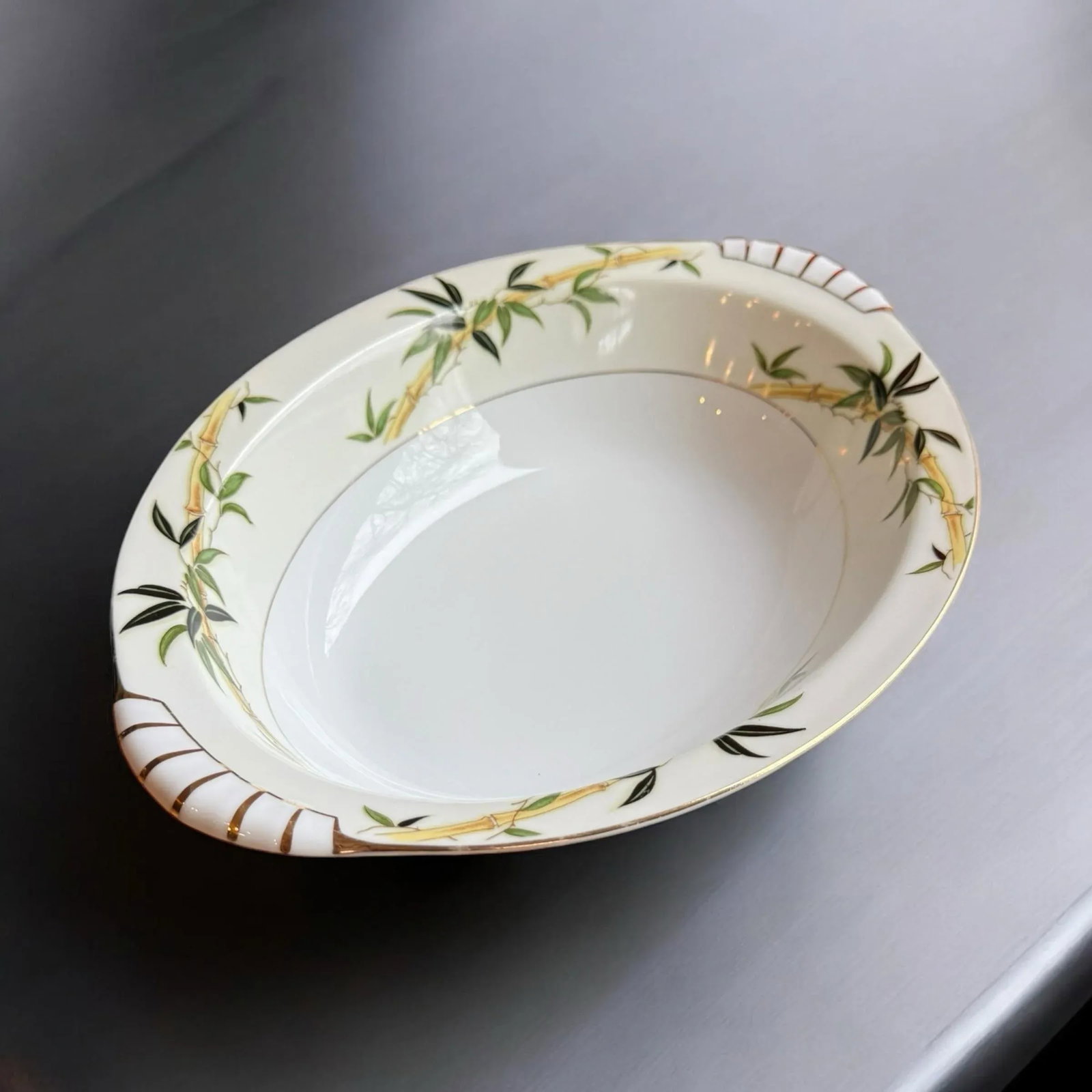 Vintage Bali Hai Bamboo Porcelain Serving Bowls by Narumi Japan - Set of 2 - 10