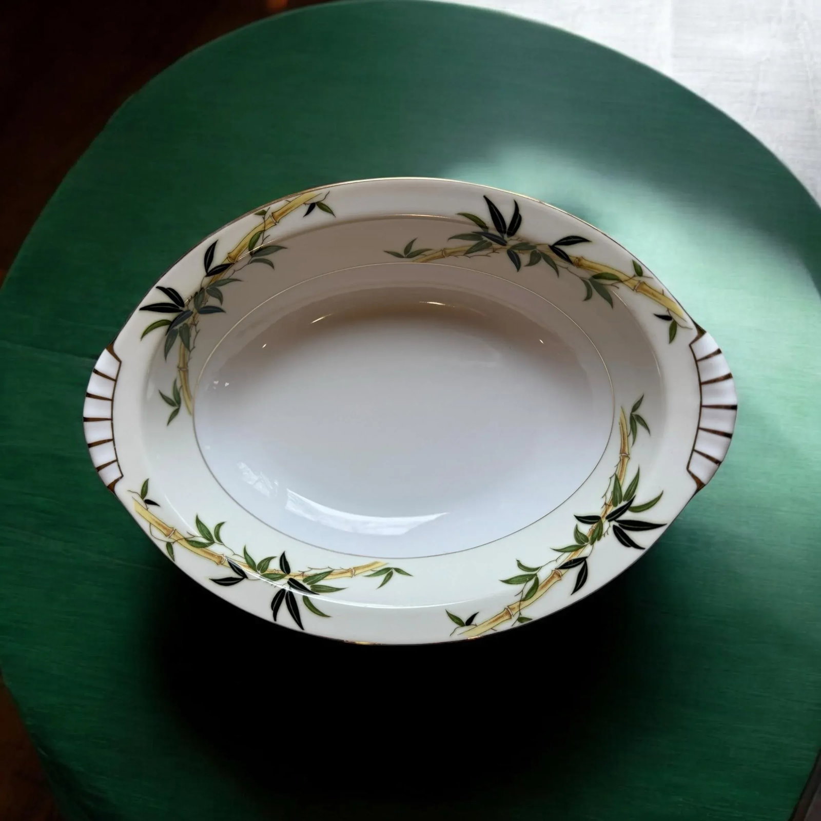 Vintage Bali Hai Bamboo Porcelain Serving Bowls by Narumi Japan - Set of 2 - 2