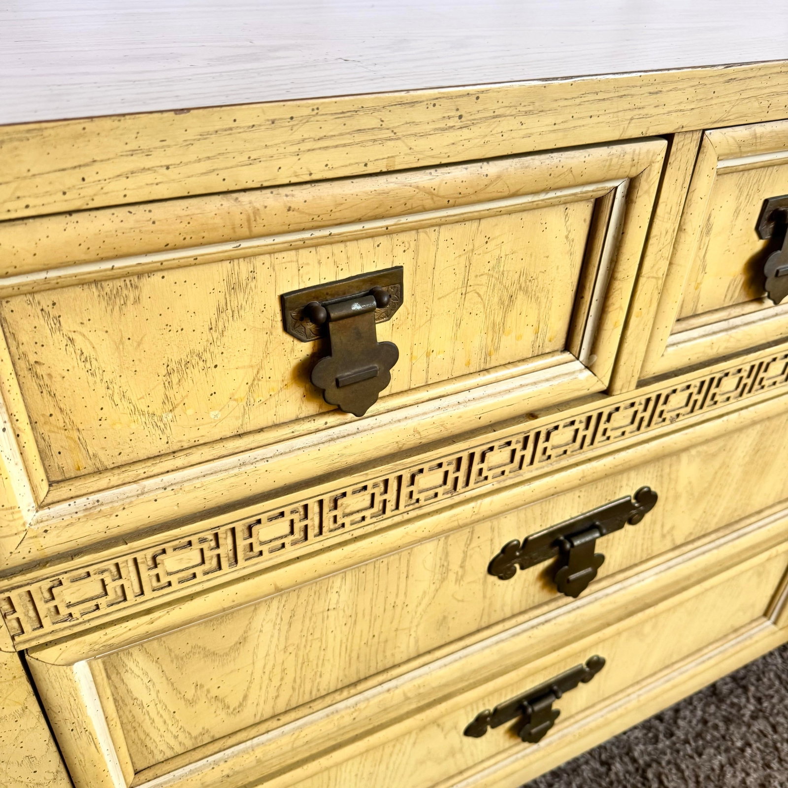 Vintage Chinoiserie "Shanglrila" Dresser With Mirror by Dixie - 10