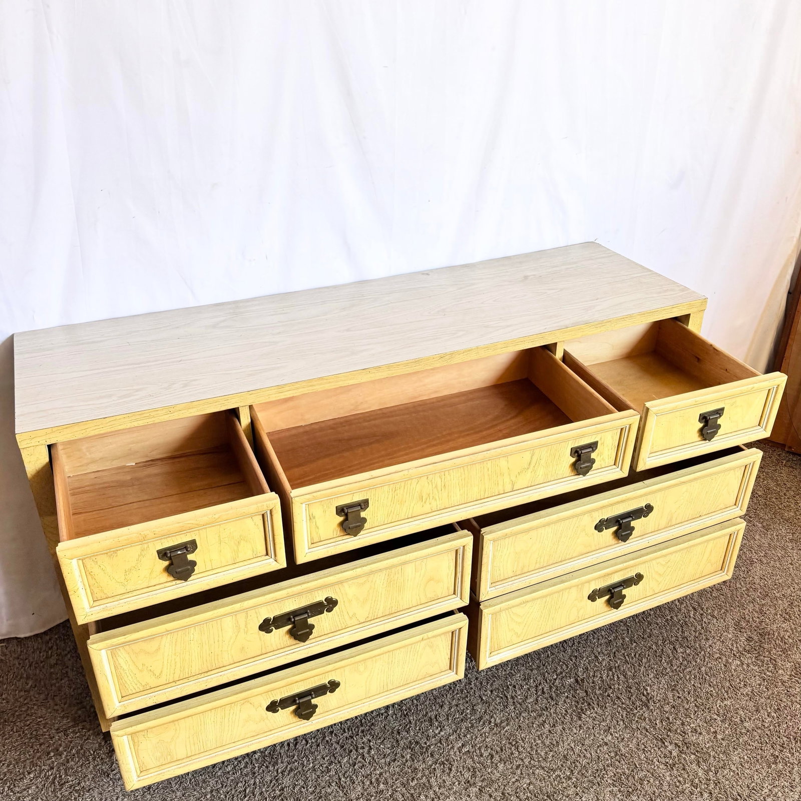 Vintage Chinoiserie "Shanglrila" Dresser With Mirror by Dixie - 3