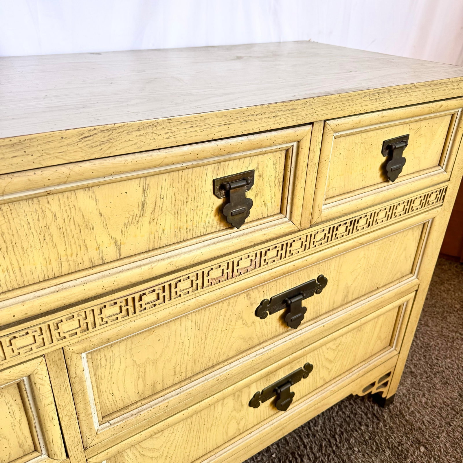 Vintage Chinoiserie "Shanglrila" Dresser With Mirror by Dixie - 5