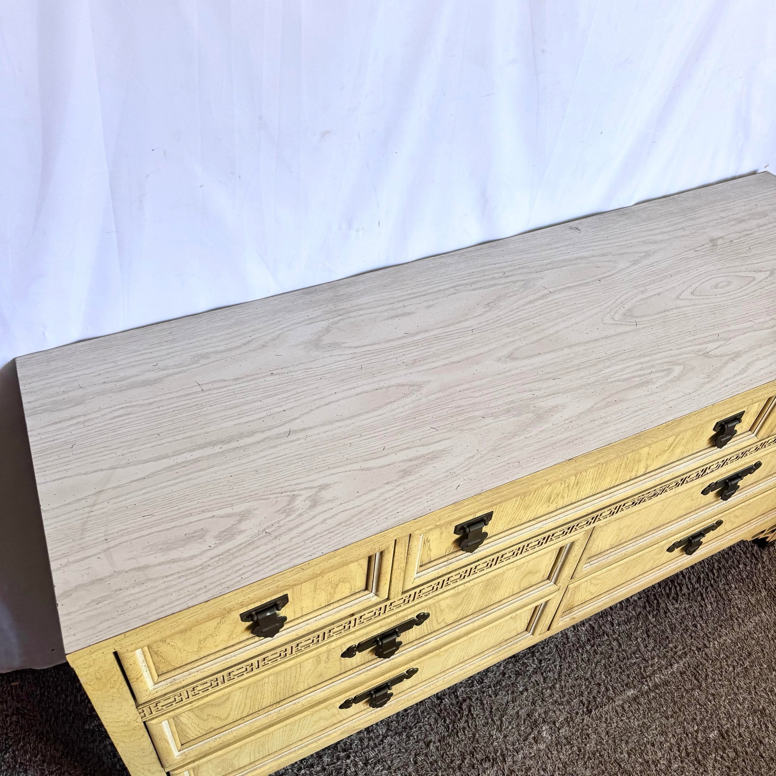 Vintage Chinoiserie "Shanglrila" Dresser With Mirror by Dixie - 9