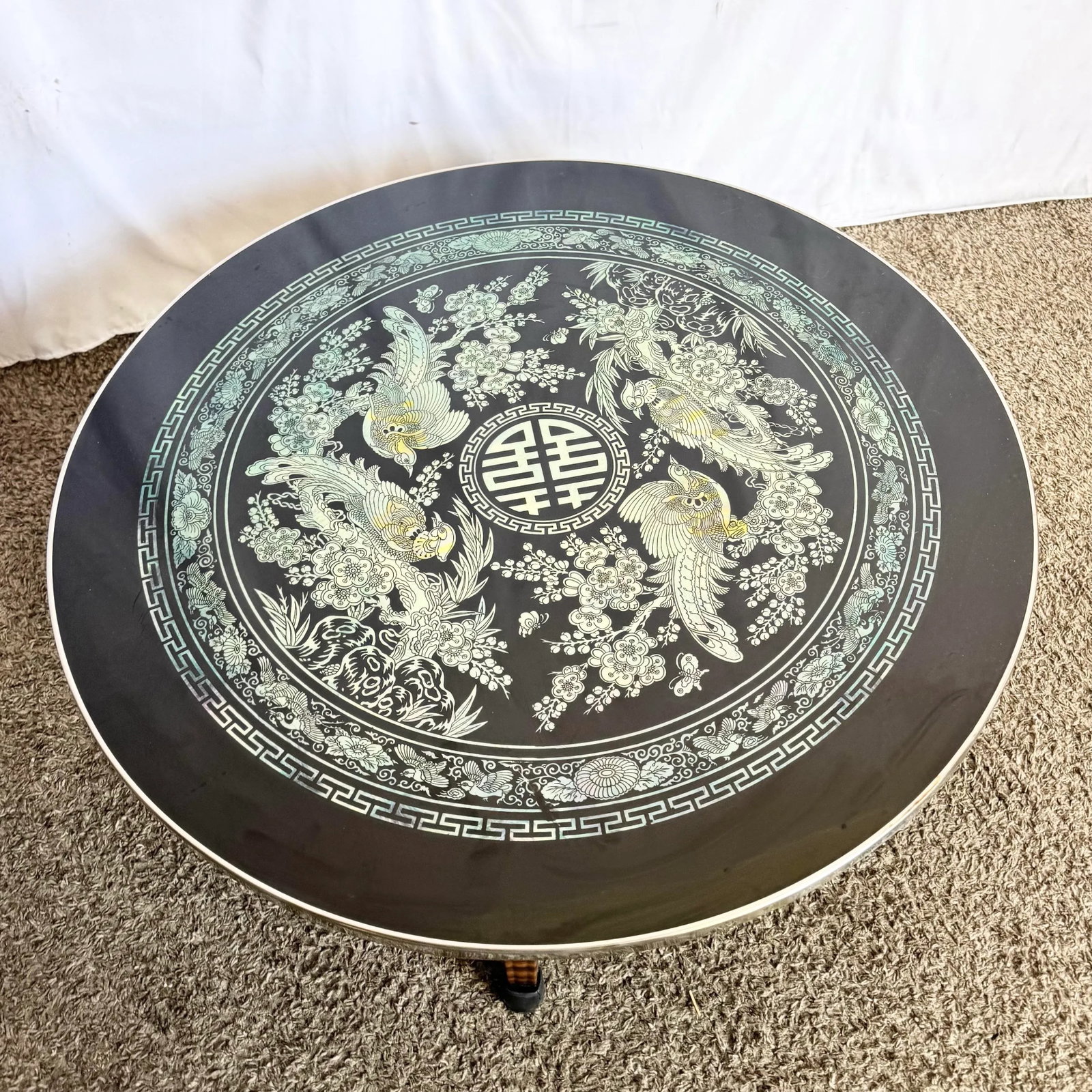 Vintage Korean Mother of Pearl Inlay Foldable Coffee Table - 10