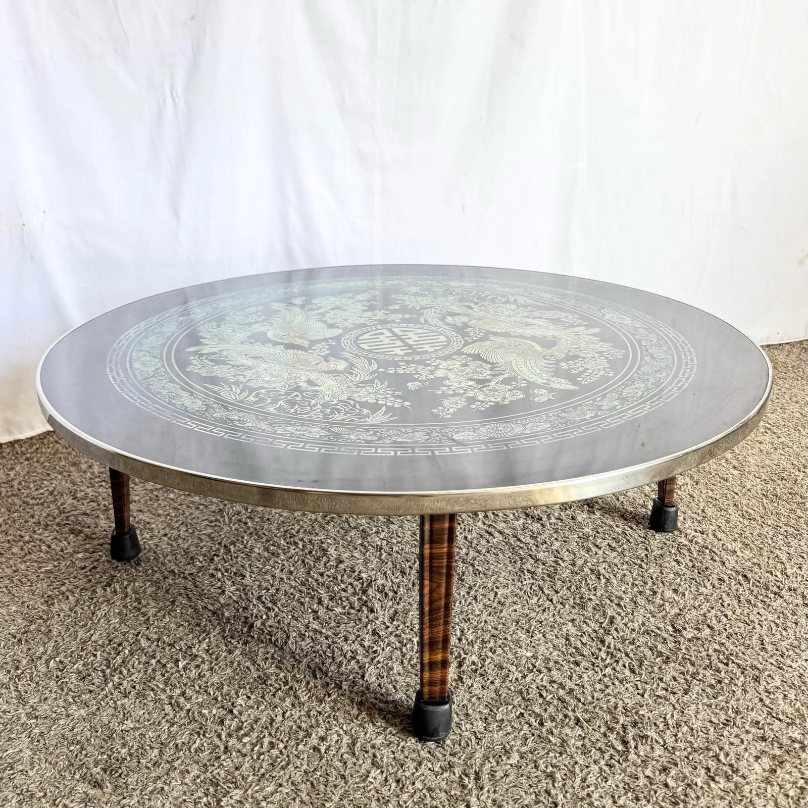 Vintage Korean Mother of Pearl Inlay Foldable Coffee Table - 2
