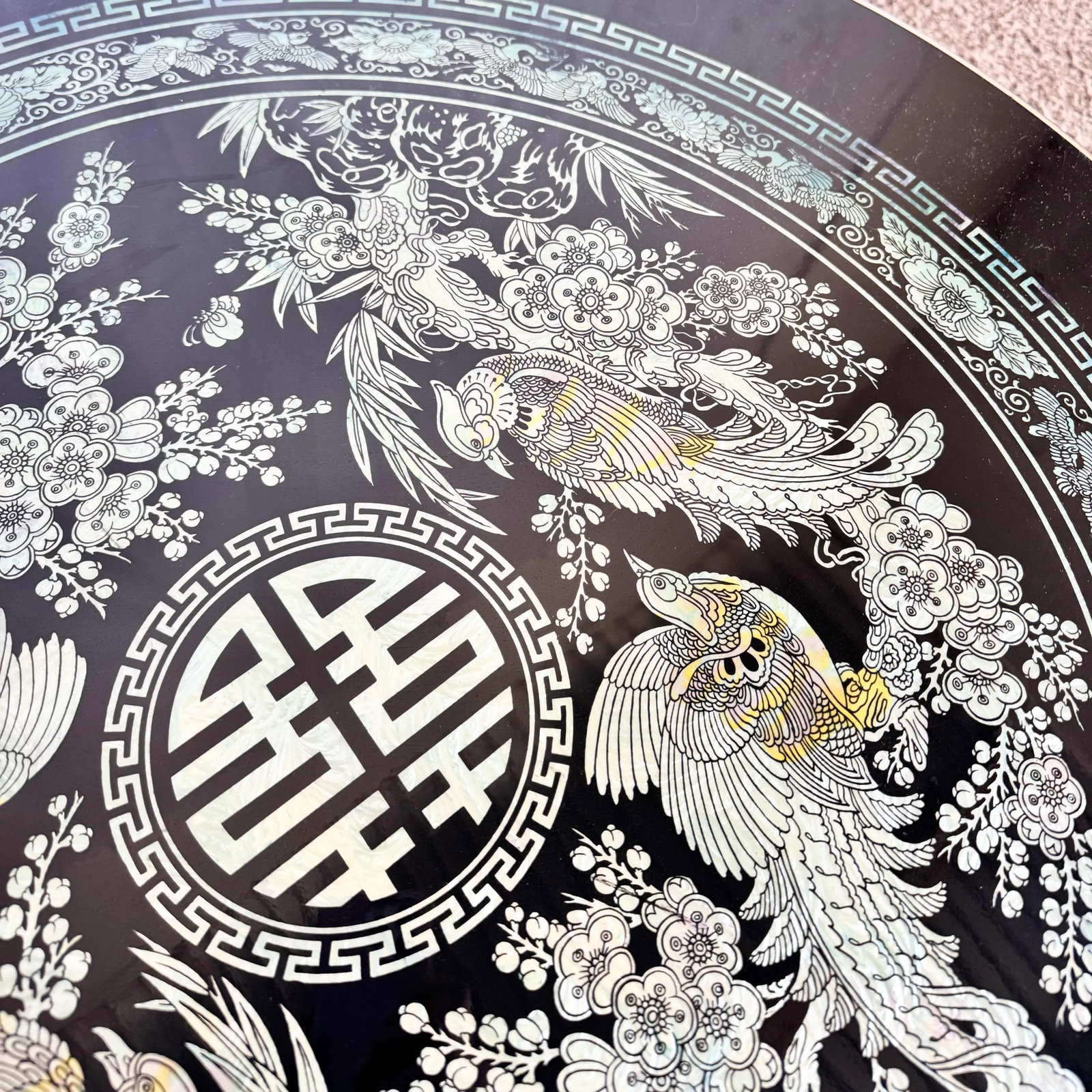 Vintage Korean Mother of Pearl Inlay Foldable Coffee Table - 6