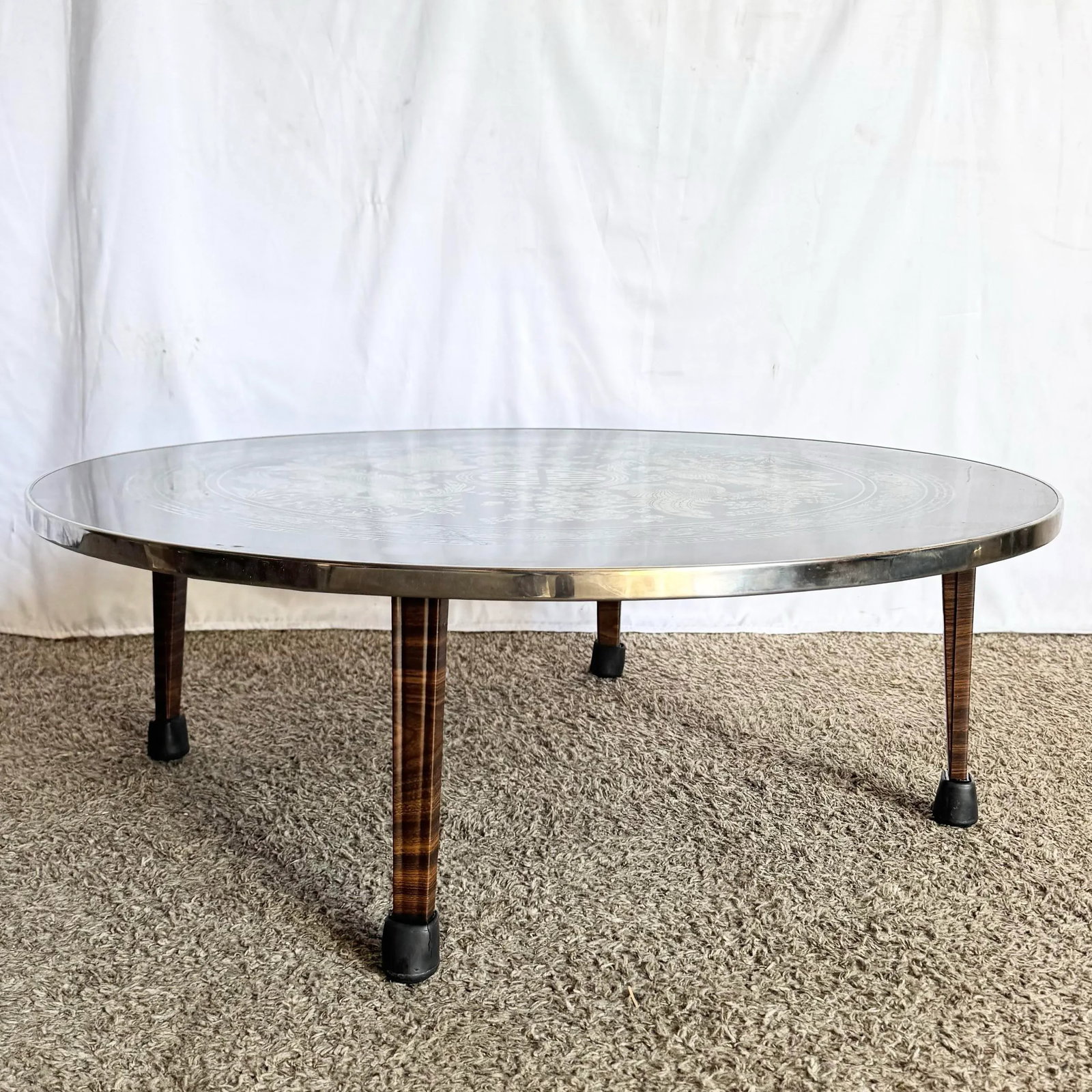 Vintage Korean Mother of Pearl Inlay Foldable Coffee Table - 8