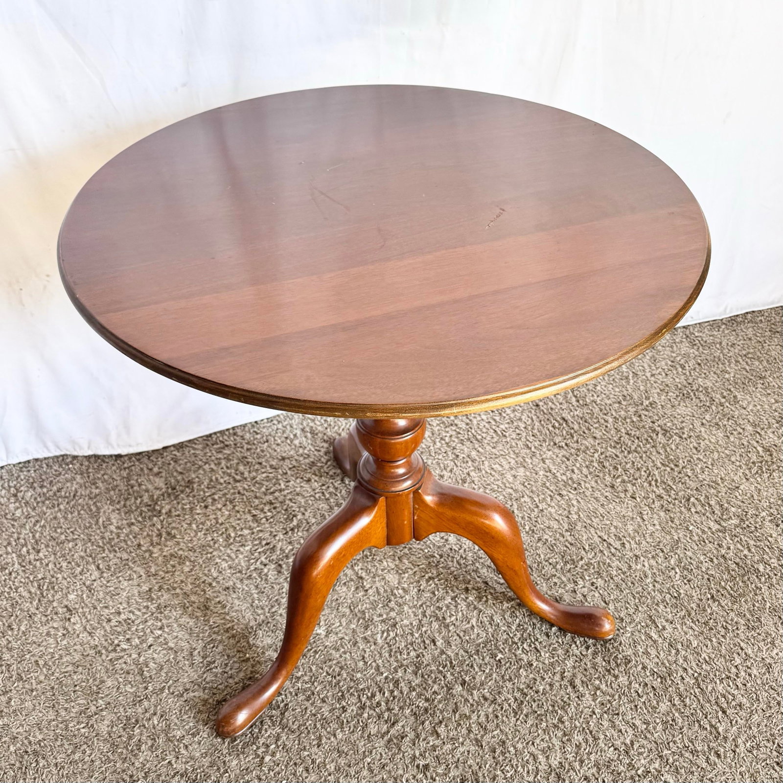 Antique Colonial Wooden Tilt Top Occasional/Bird Cage Table - 2