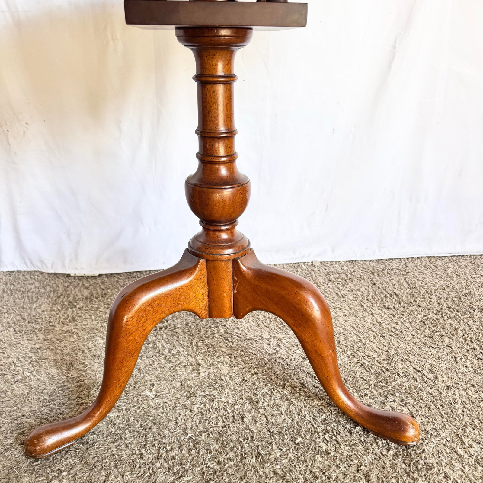 Antique Colonial Wooden Tilt Top Occasional/Bird Cage Table - 5