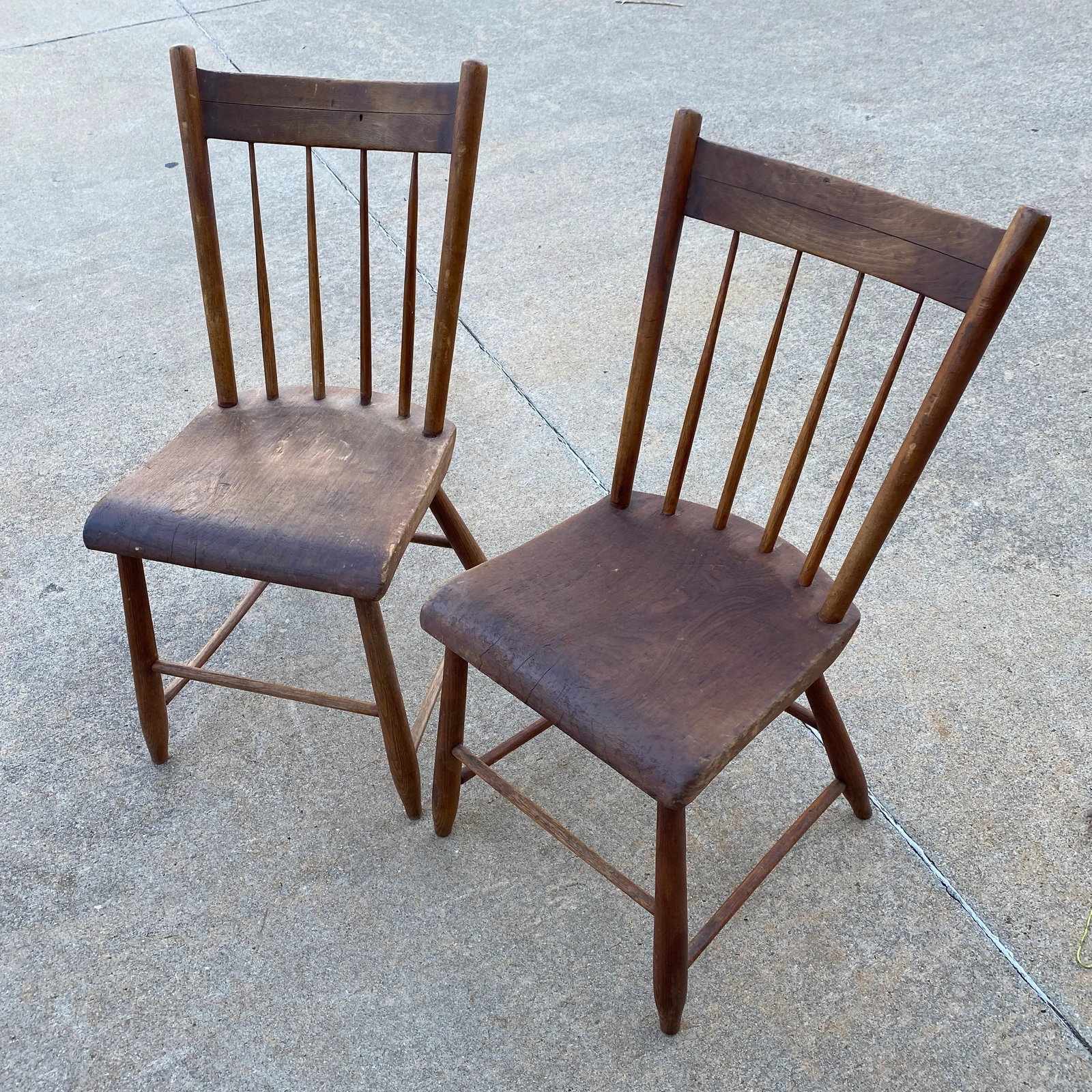 Vintage Americana Wooden Chairs - a Pair - 6