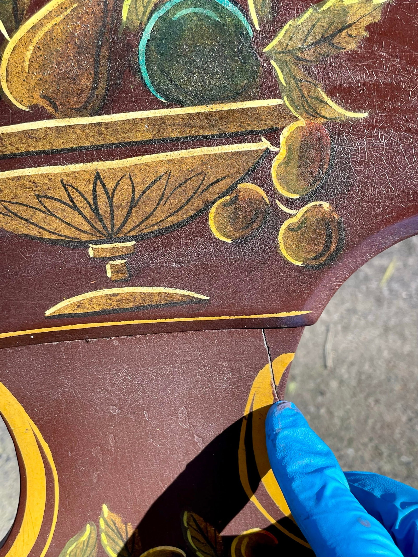 Antique Pennsylvania Balloon Back Tole Painted Chairs - Set of Six - 11