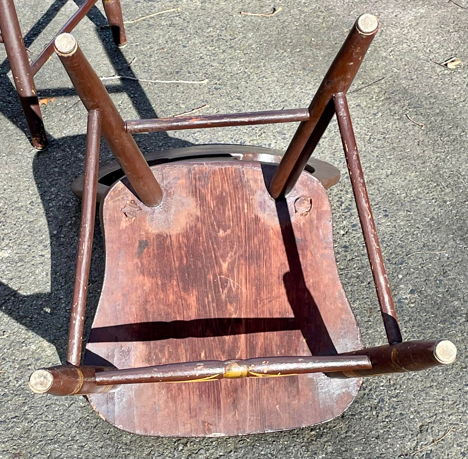 Antique Pennsylvania Balloon Back Tole Painted Chairs - Set of Six - 9