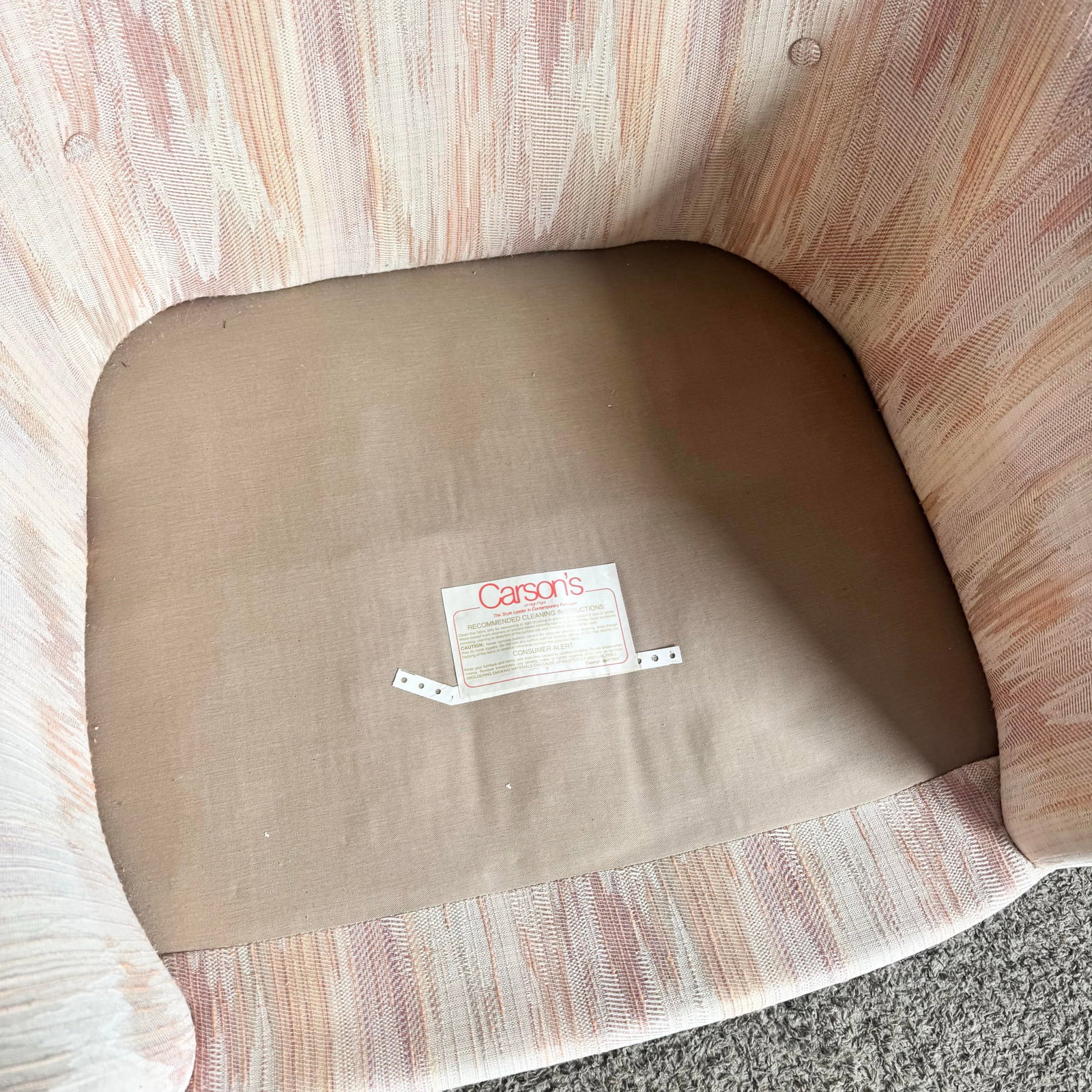 Postmodern Light Pink Sculpted Lounge Chairs by Carson's - A Pair - 11