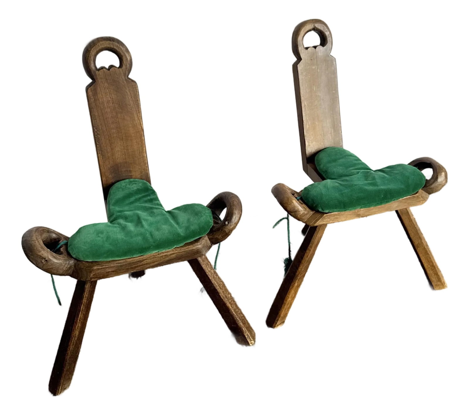 Vintage Handmade Wooden Birthing Chairs - A Pair (1 of 9)