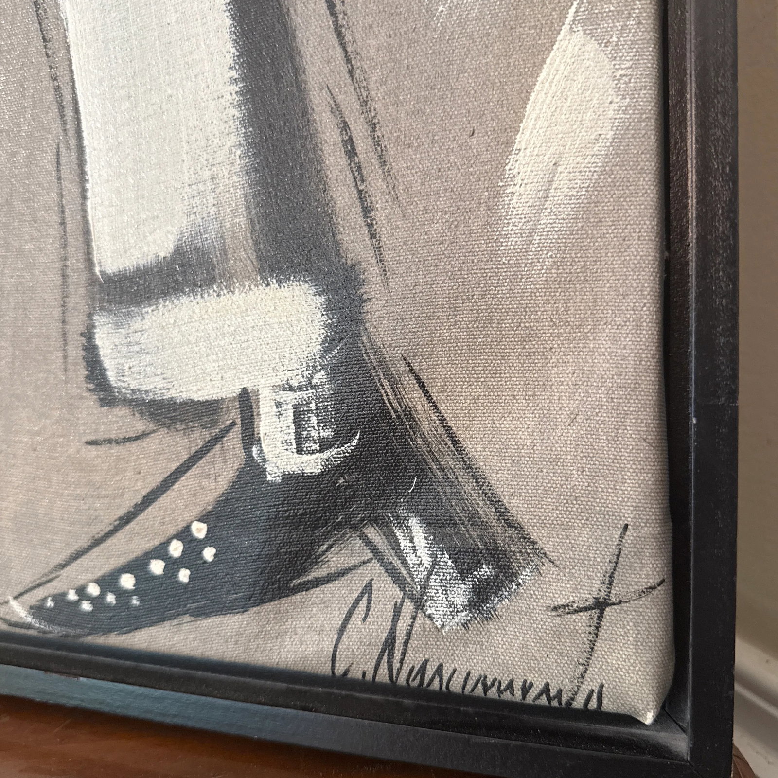 1970s Vintage Abstract Portrait Painting - 6