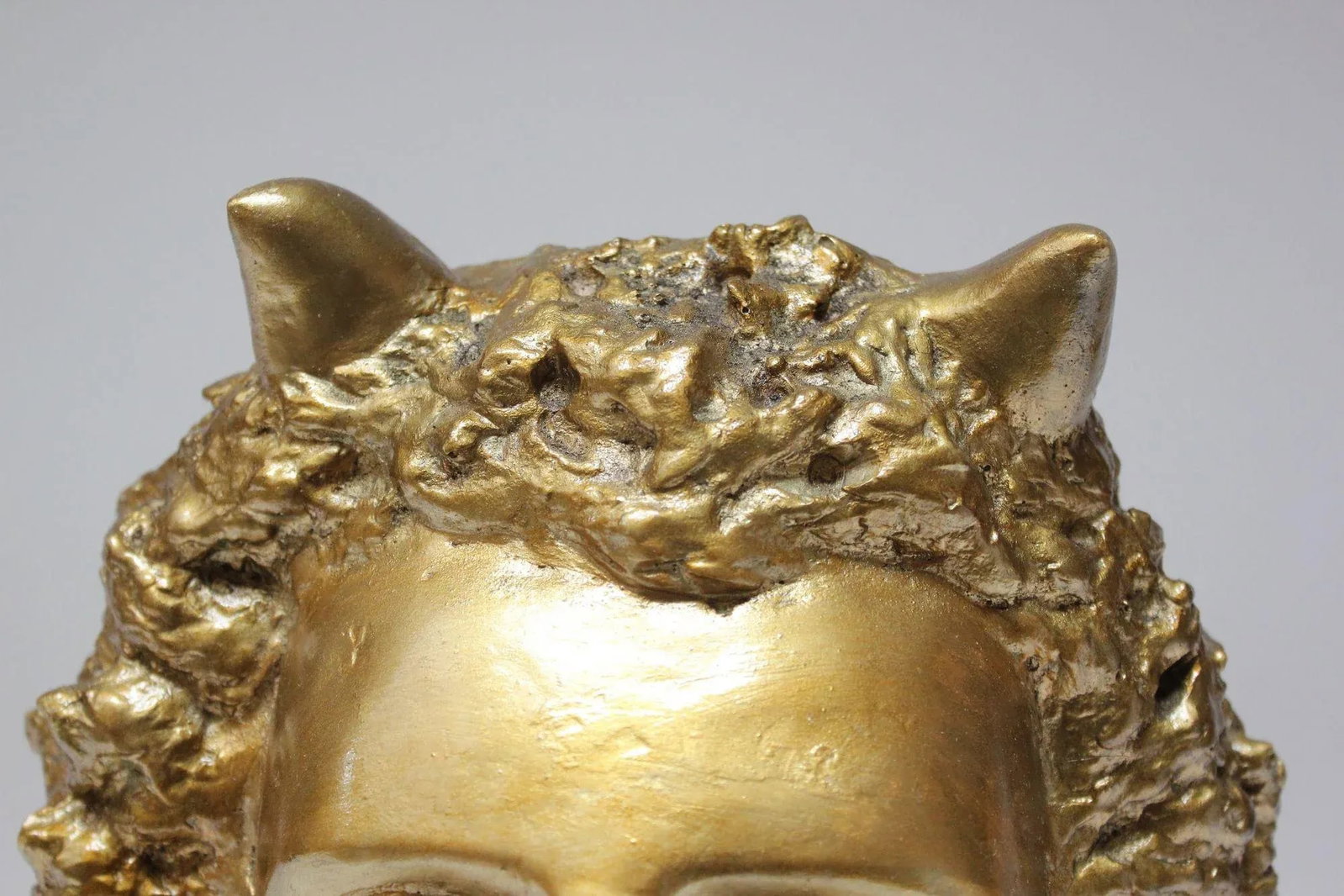 Vintage Sculpture / Bust of Mythological Deity "Pan" in Painted Plaster Cast - 10
