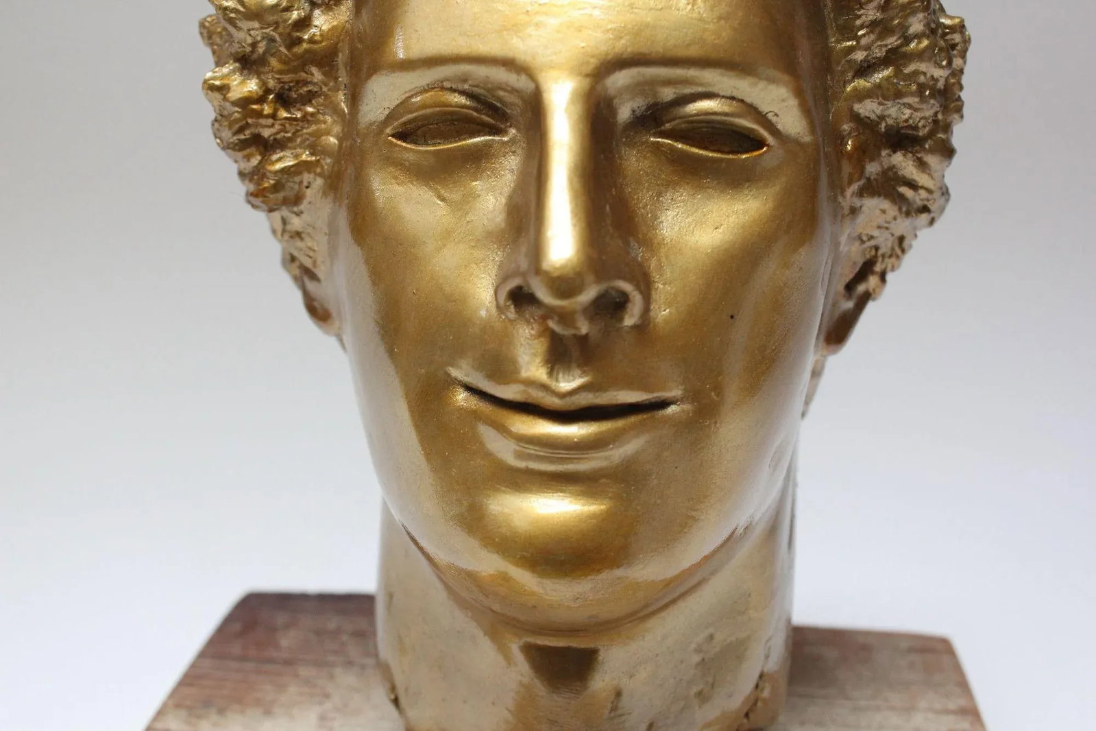 Vintage Sculpture / Bust of Mythological Deity "Pan" in Painted Plaster Cast - 11