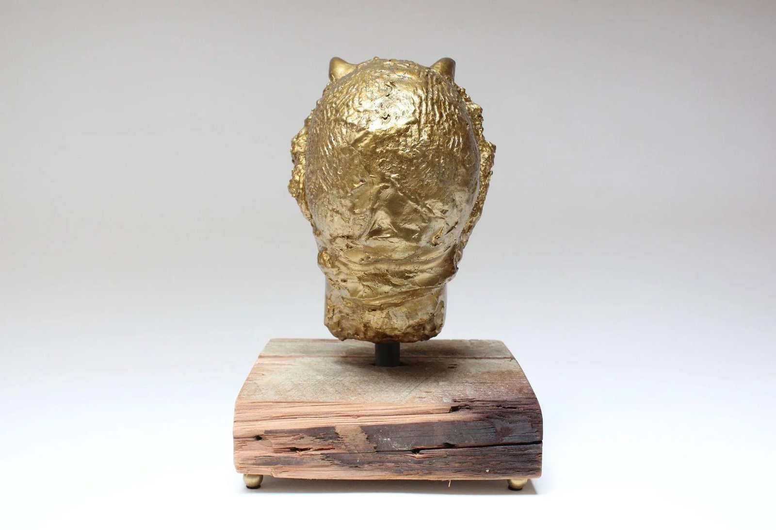 Vintage Sculpture / Bust of Mythological Deity "Pan" in Painted Plaster Cast - 4