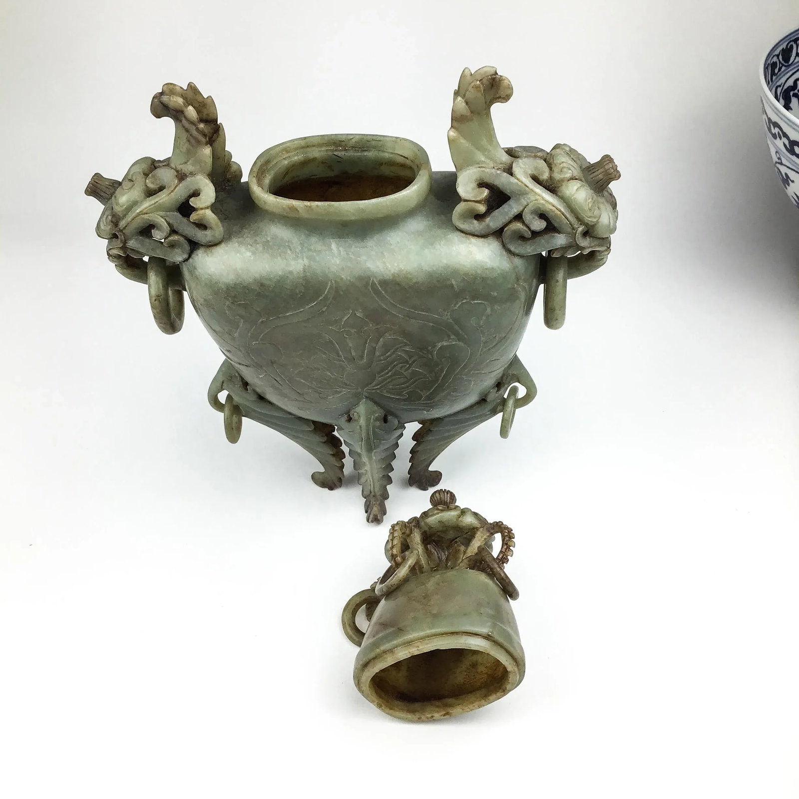 Carved Chinese Soapstone Ritual Ewer - 8