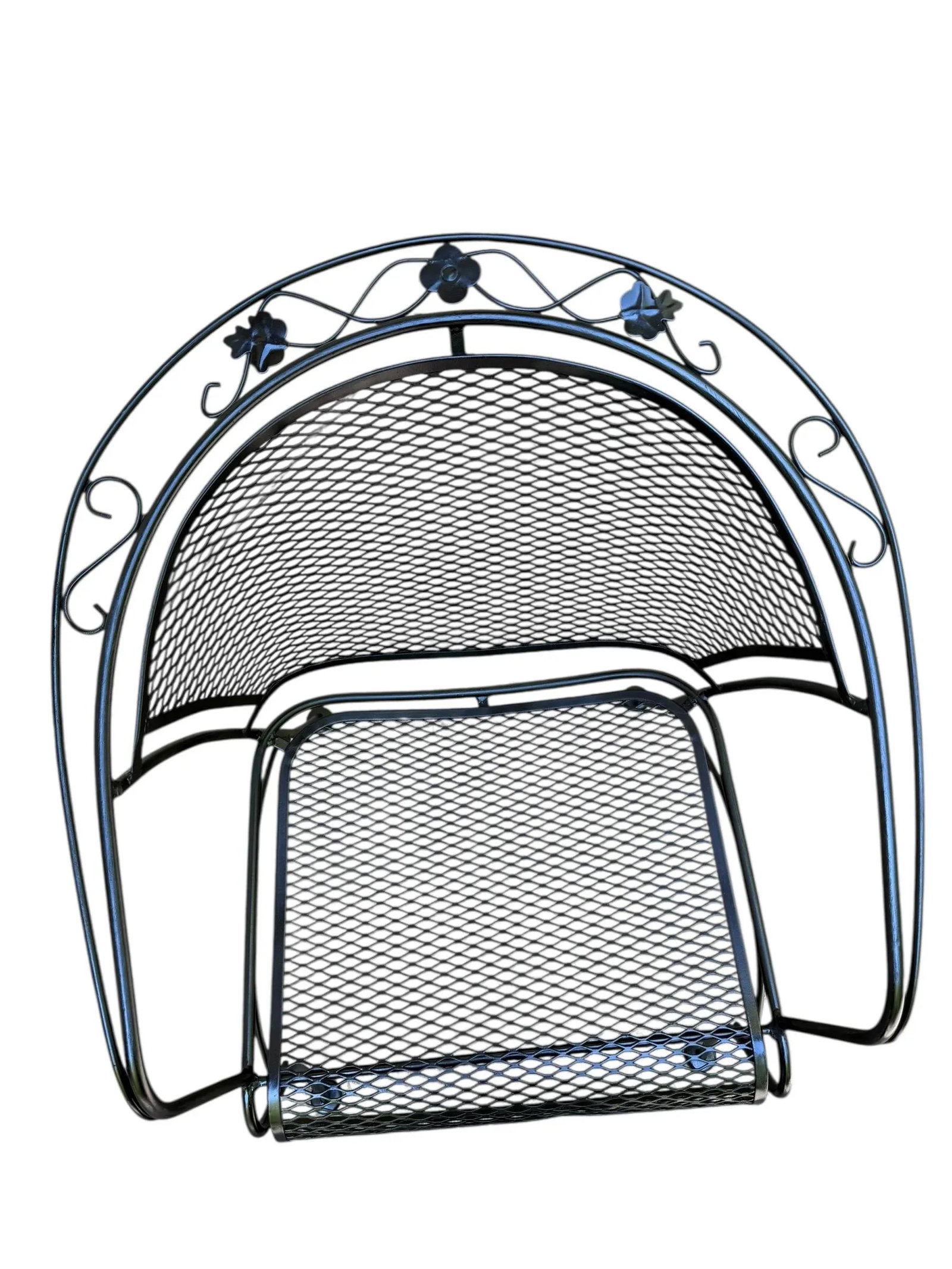 Russell Woodard Restored Wrought Iron Indoor/Outdoor Patio Table With 4 Barrel Chairs - 6