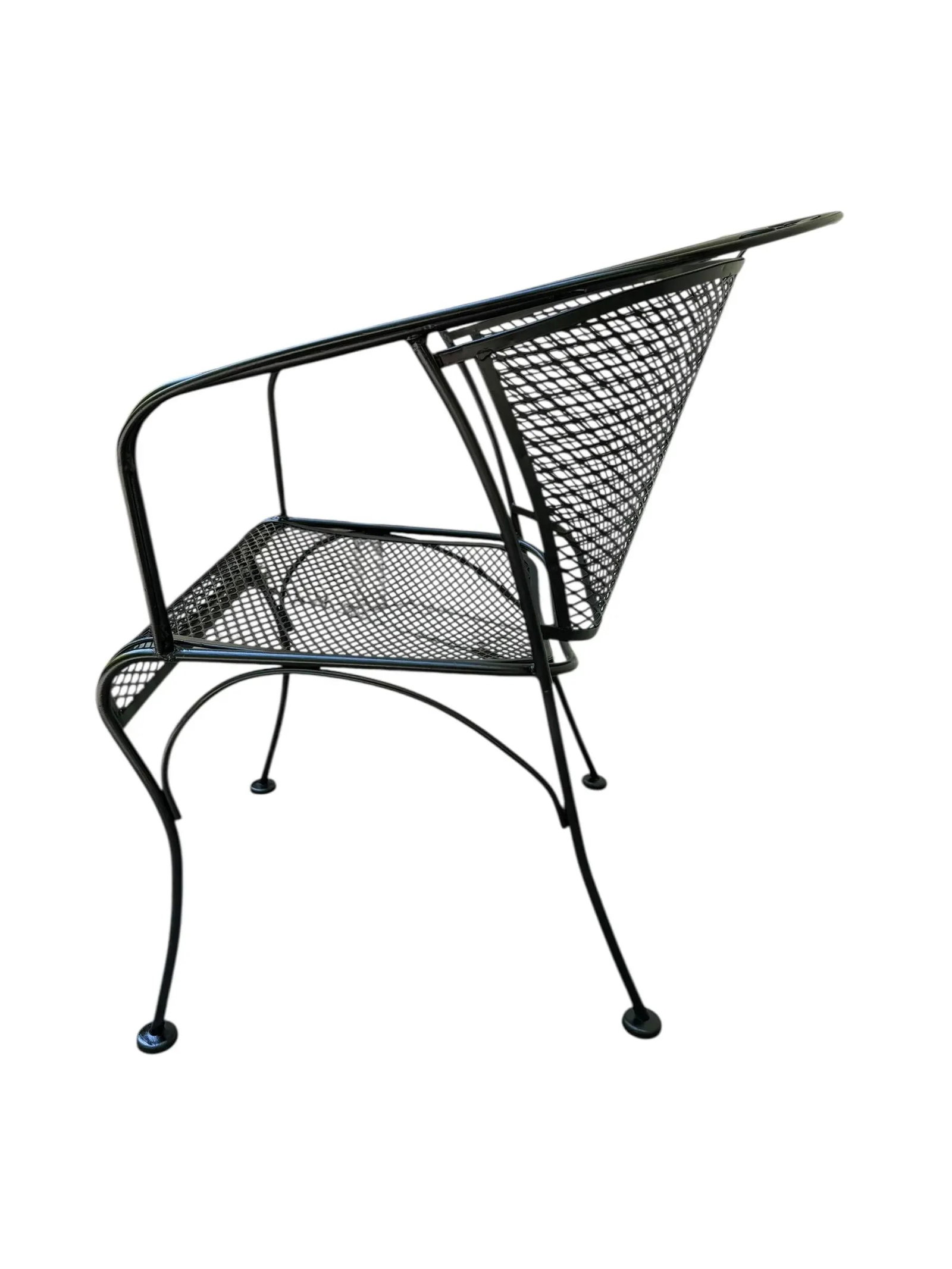 Russell Woodard Restored Wrought Iron Indoor/Outdoor Patio Table With 4 Barrel Chairs - 8
