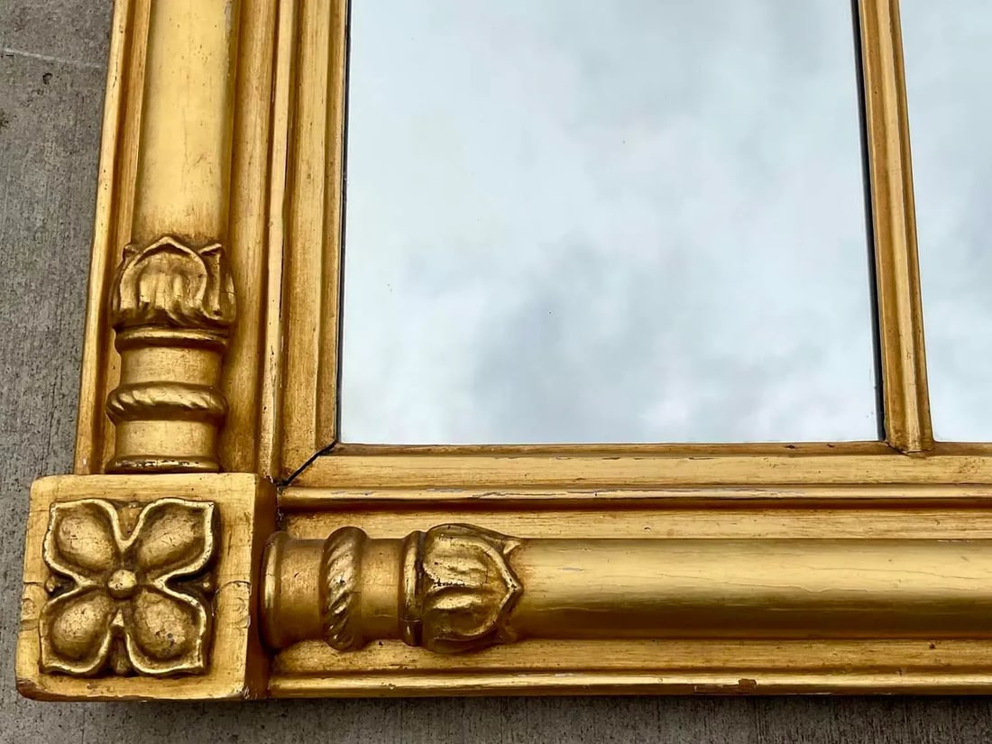 American Classical Giltwood Overmantle Mirror, Attributed to Isaac L. Platt, Circa 1825 - 2