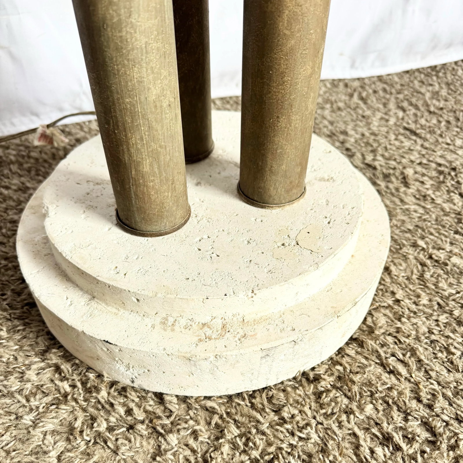Vintage Postmodern Three Lion Headed Limestone Floor Lamps - A Pair - 12
