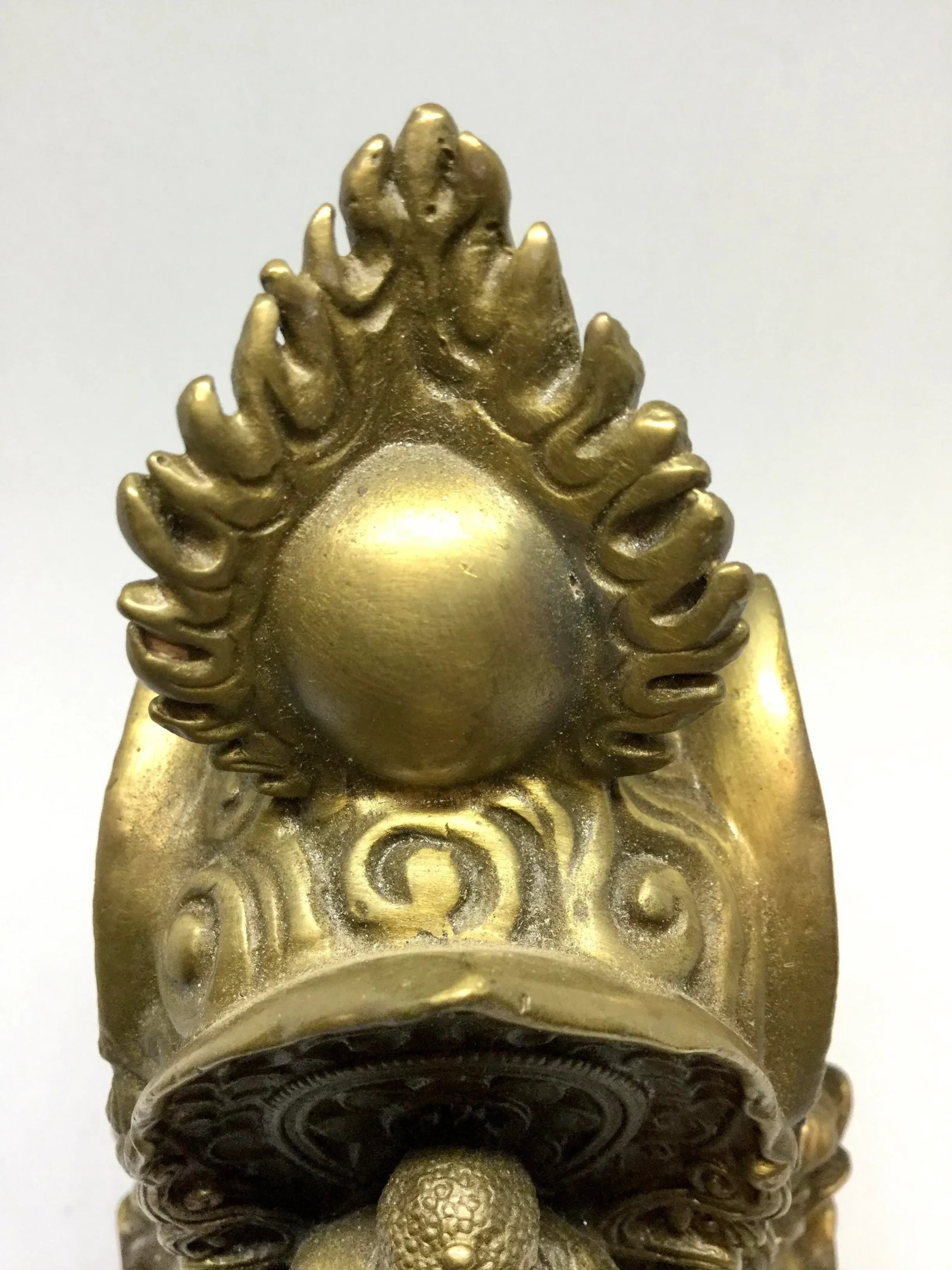 Antique Brass/Bronze Tibet Lotus Jizo Kwan-Yim Buddha - 12