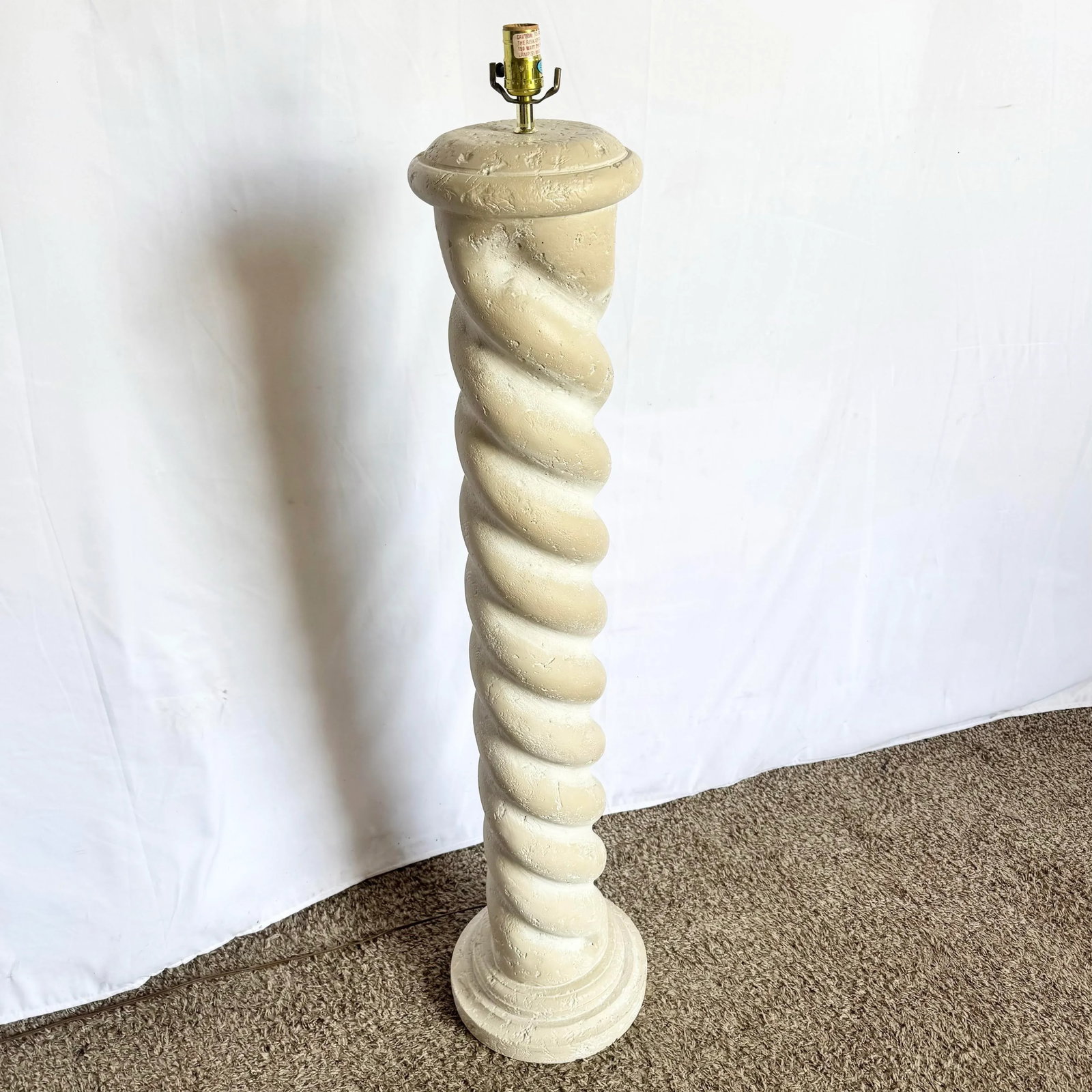 Postmodern Painted Plaster Swirl Pillar Floor Lamp - 2
