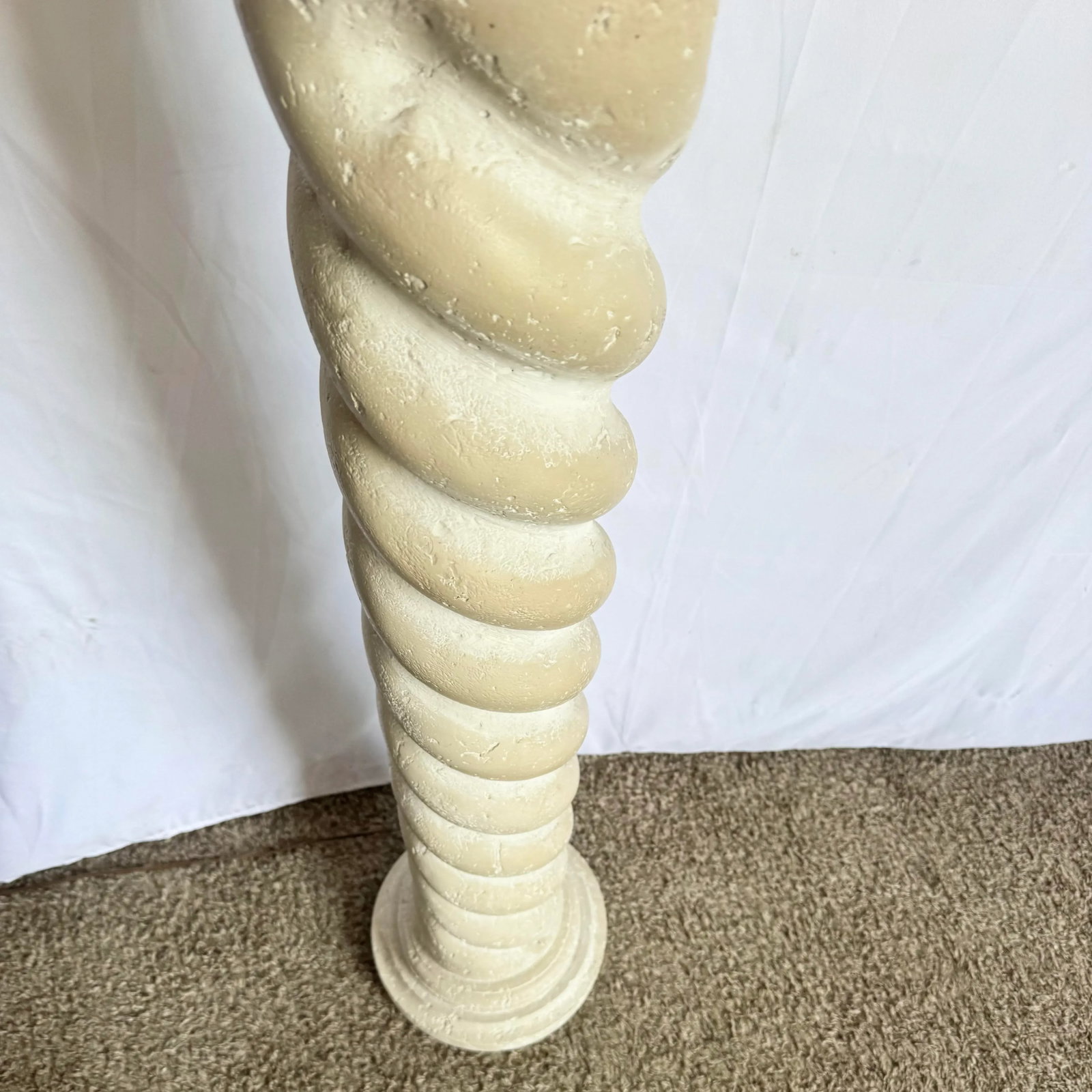 Postmodern Painted Plaster Swirl Pillar Floor Lamp - 4