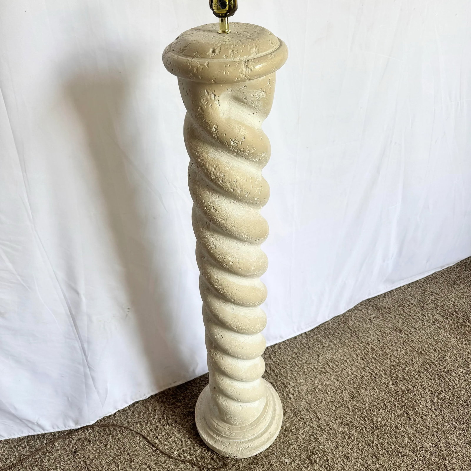 Postmodern Painted Plaster Swirl Pillar Floor Lamp - 6
