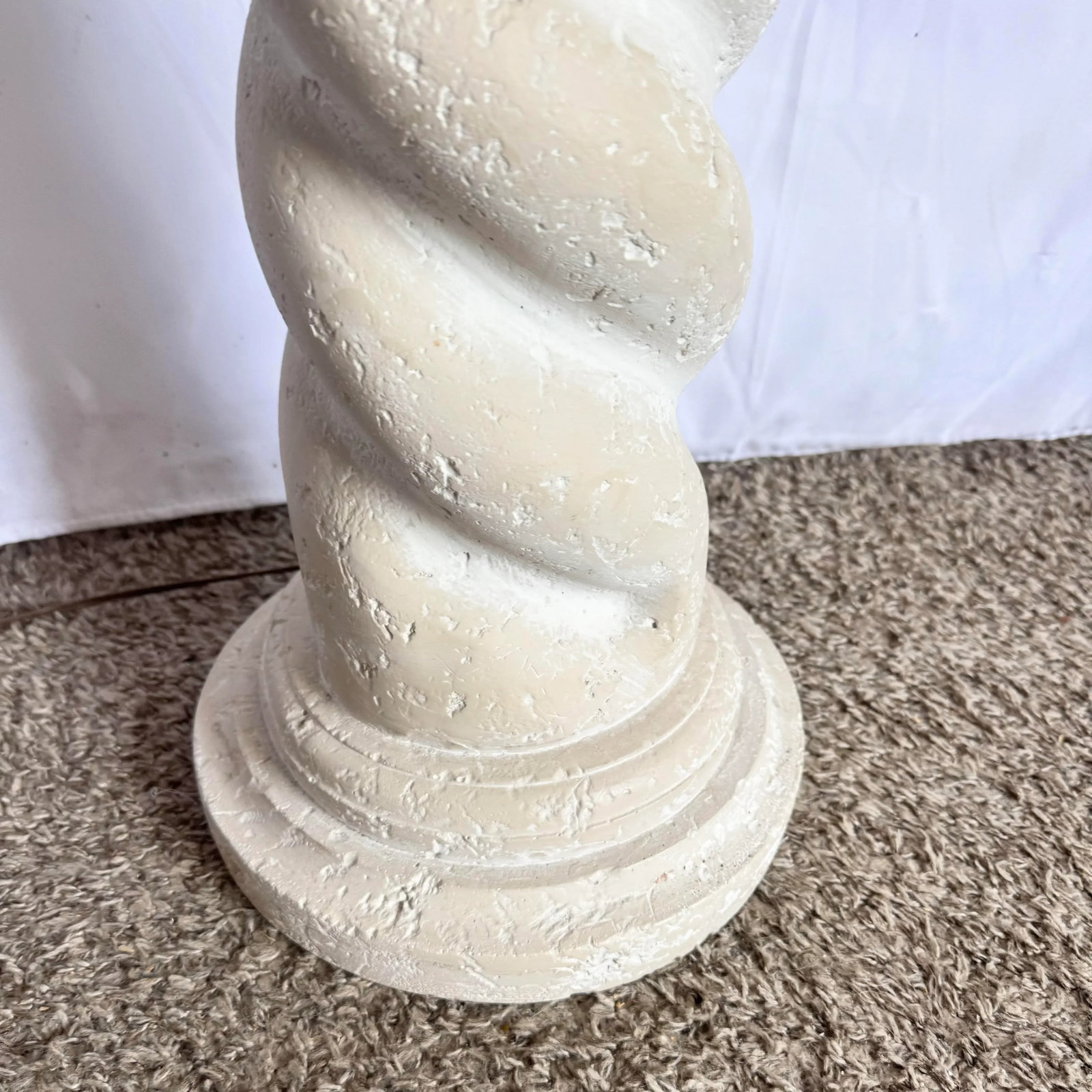 Postmodern Painted Plaster Swirl Pillar Floor Lamp - 7