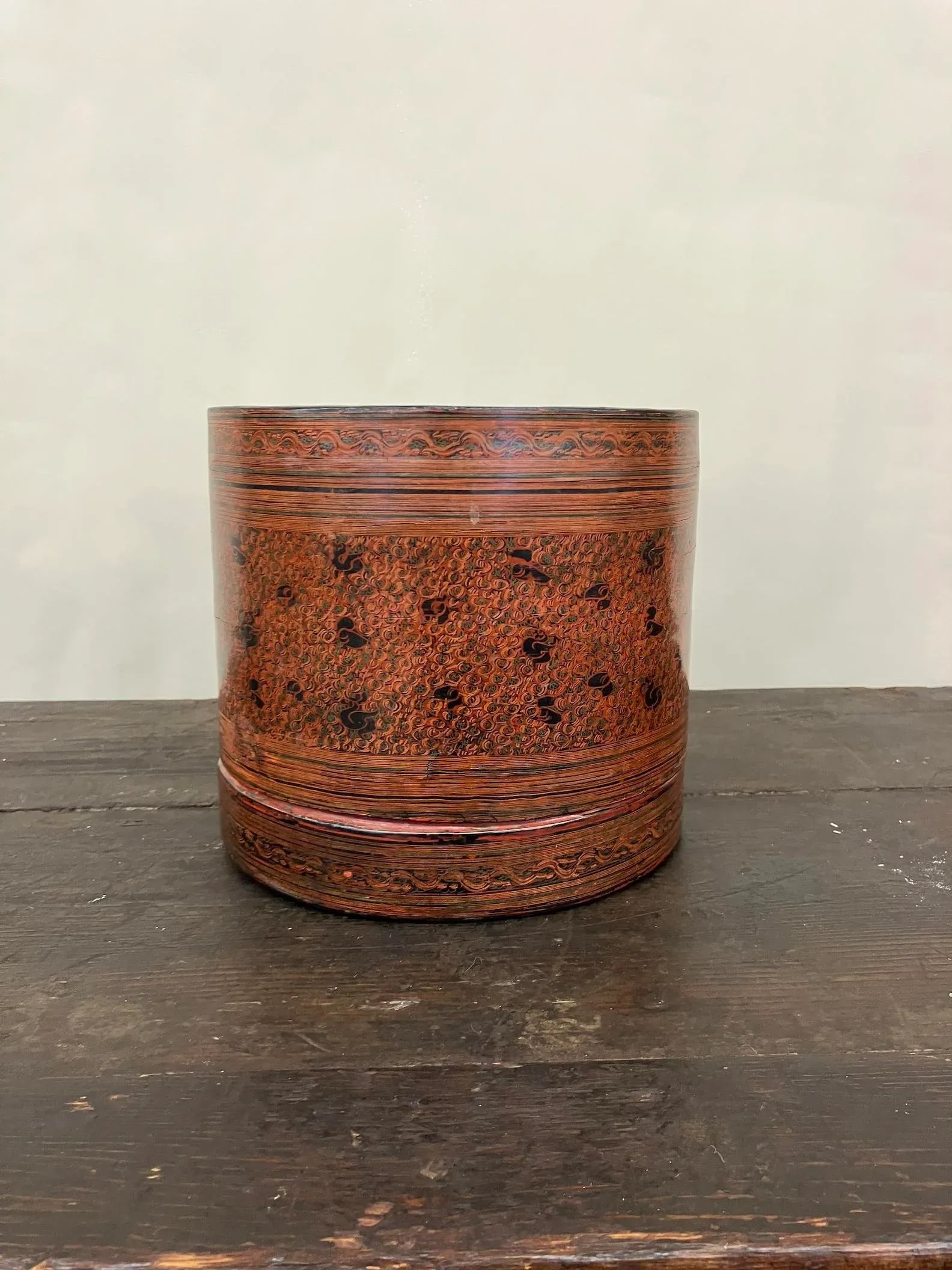 19th Century Burmese 3-Piece Round Lacquered Betel Nut Box - 16