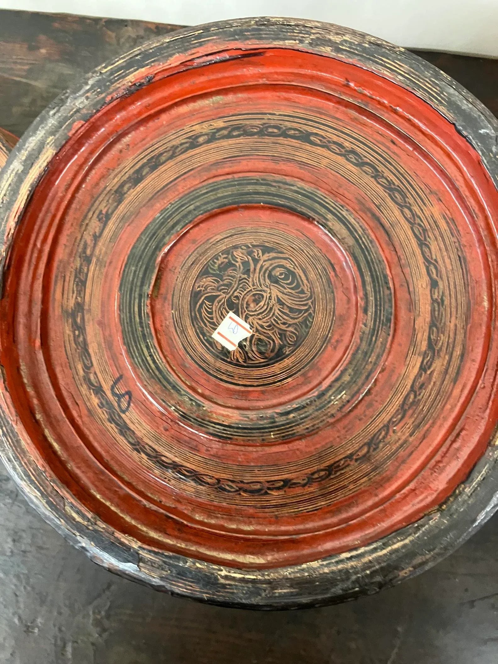 19th Century Burmese 3-Piece Round Lacquered Betel Nut Box - 6