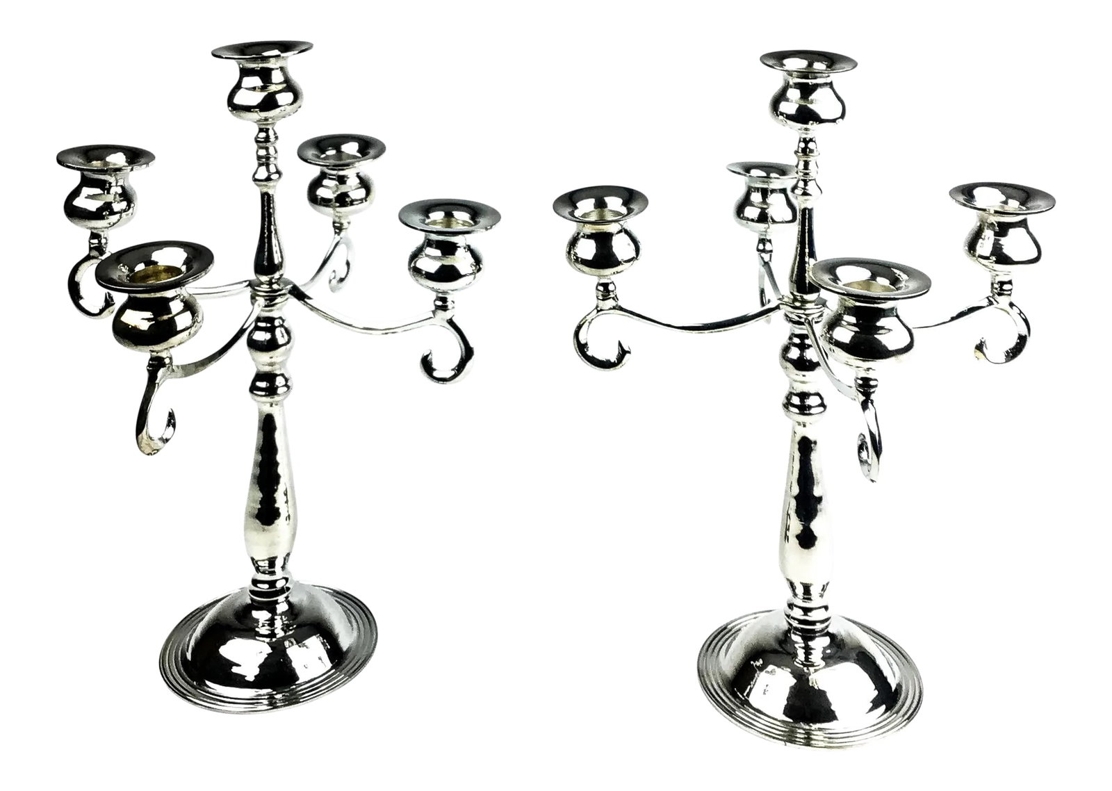 Vintage Silver Plate Candle Holders: Exquisite design and elegant style. These holders will add sparkling glamour to your room. Use these all year round on your table. In as new condition. Lovingly stored away for decades in plastic to