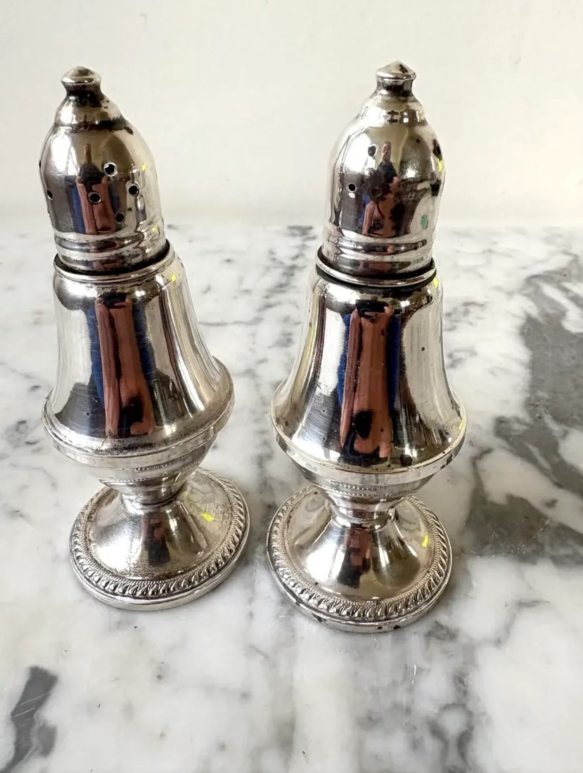 Vintage Sterling Silver Salt and Pepper Shakers by Raimond Manufacturing & Co. - Weighted/Stamped - 5