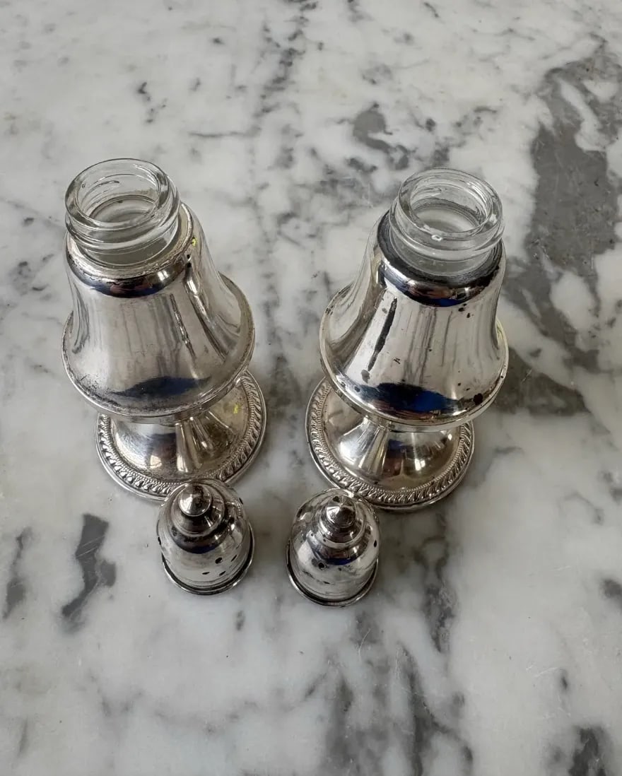 Vintage Sterling Silver Salt and Pepper Shakers by Raimond Manufacturing & Co. - Weighted/Stamped - 6