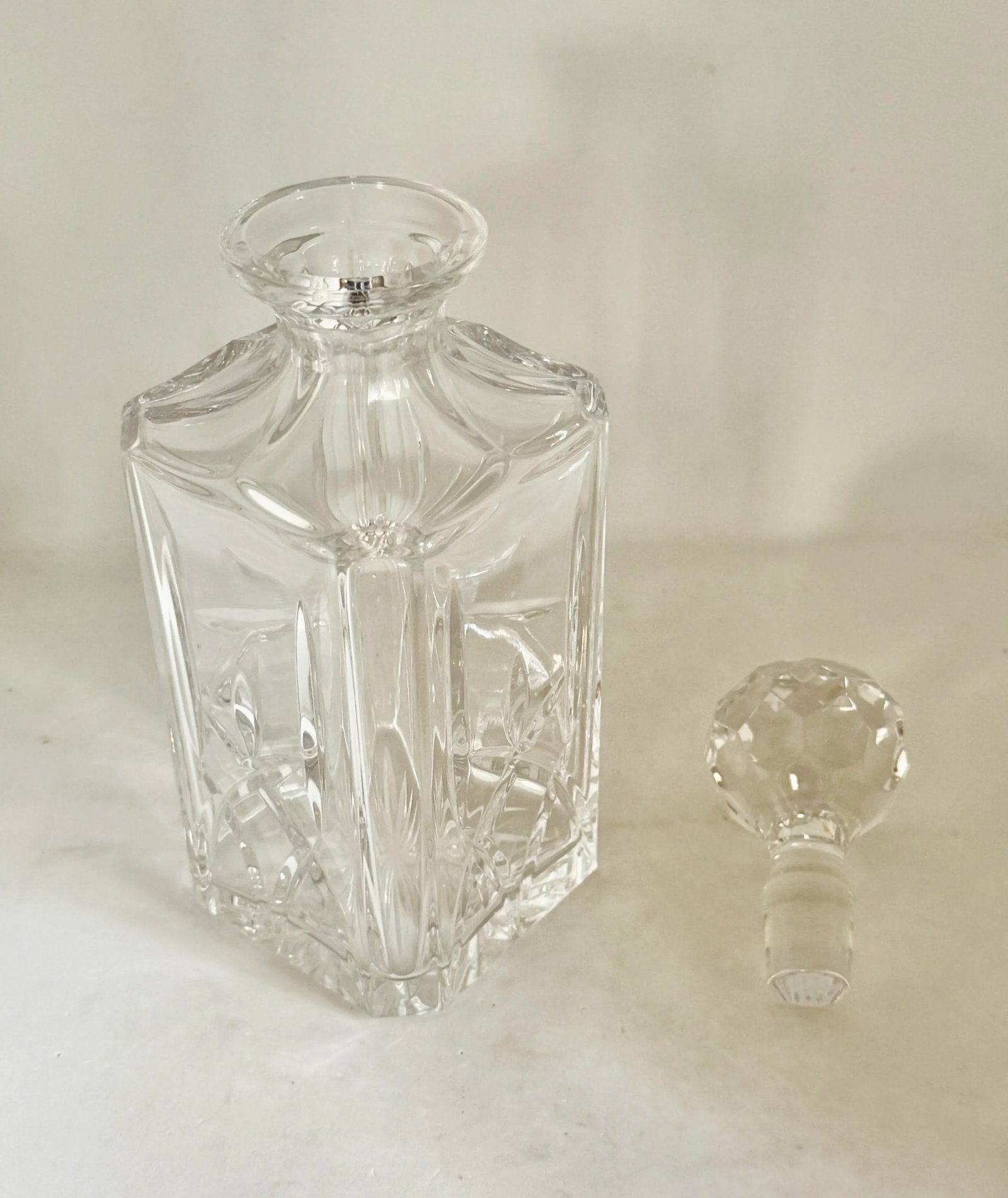 Vintage Atlantis Lead Crystal Decanter With Stopper, Signed - 5