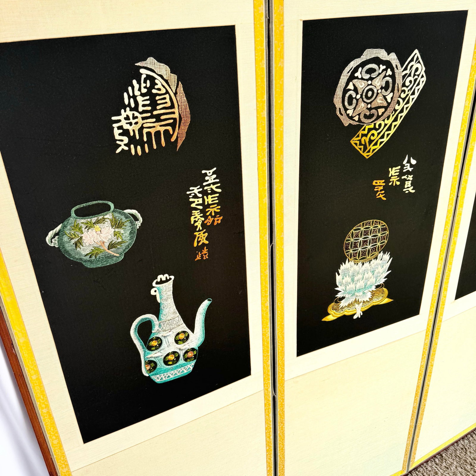 Vintage Chinese 6 Panel Screen/Room Divider - 3