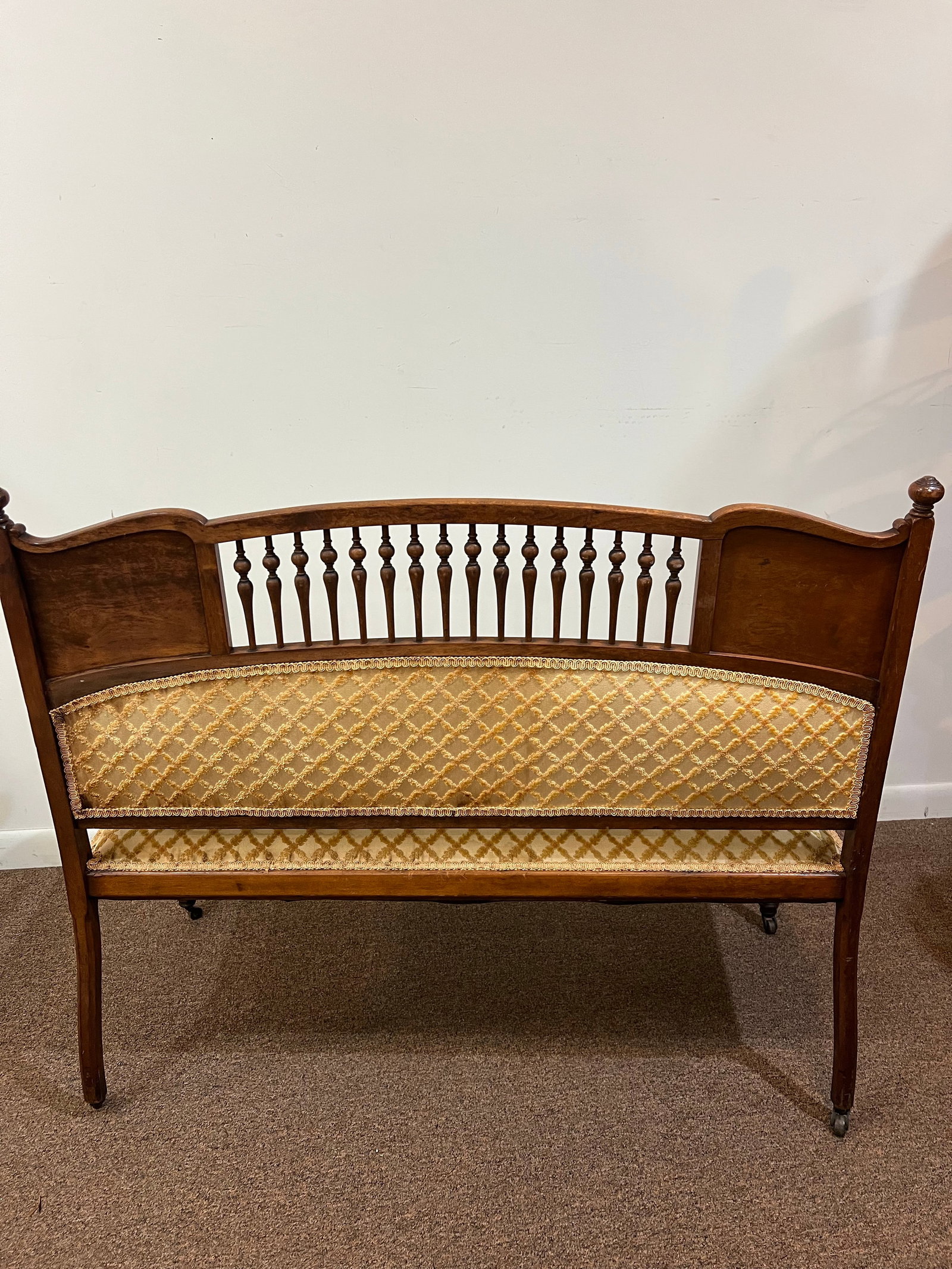 Late 19th Century East Lake Victorian Spindle Back Settee and Chair - 8