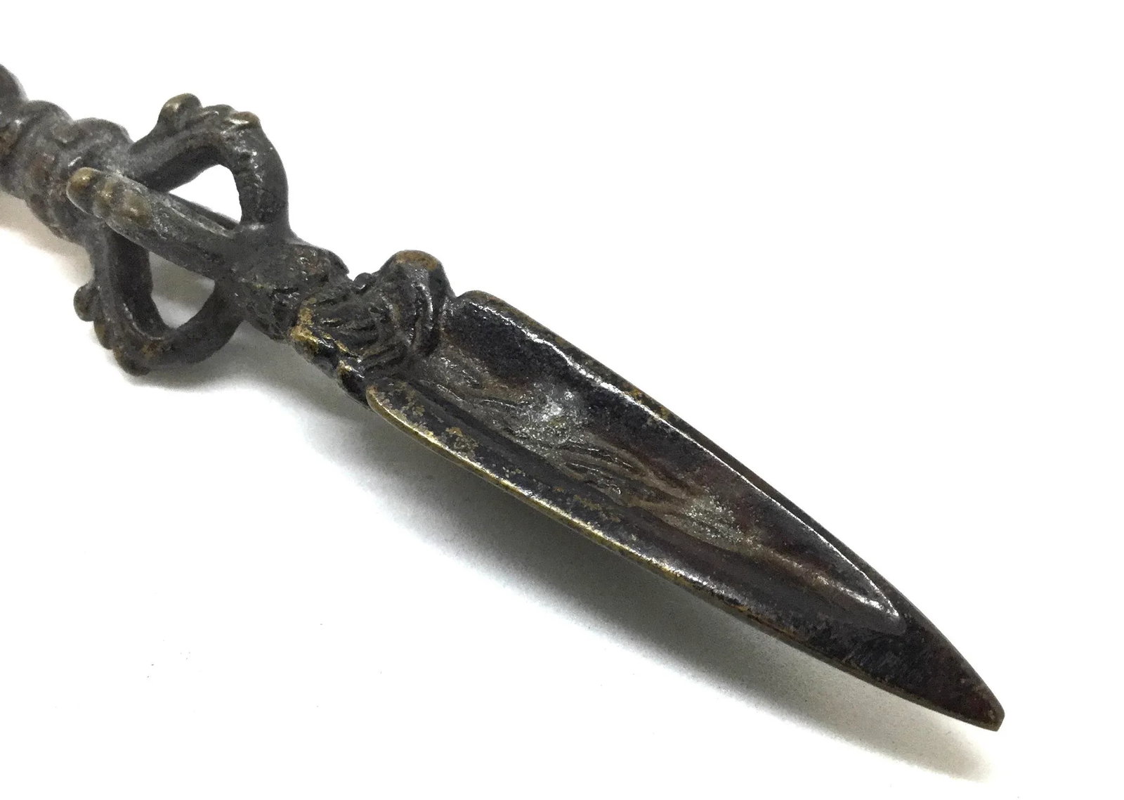 Antique Tibet Bronze Vajrakila Dagger/ Vajra Dorje - 5
