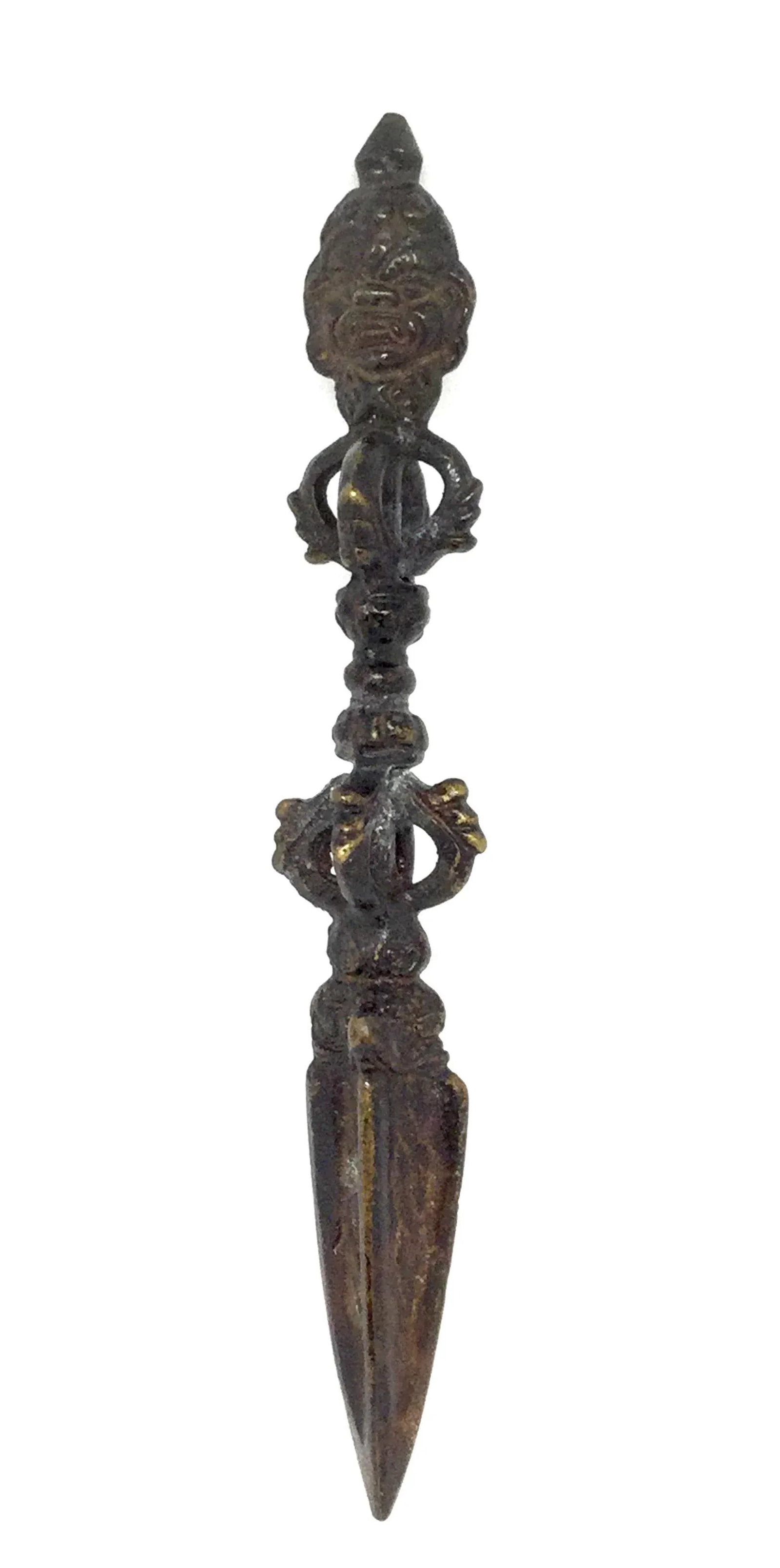 Antique Tibet Bronze Vajrakila Dagger/ Vajra Dorje - 6