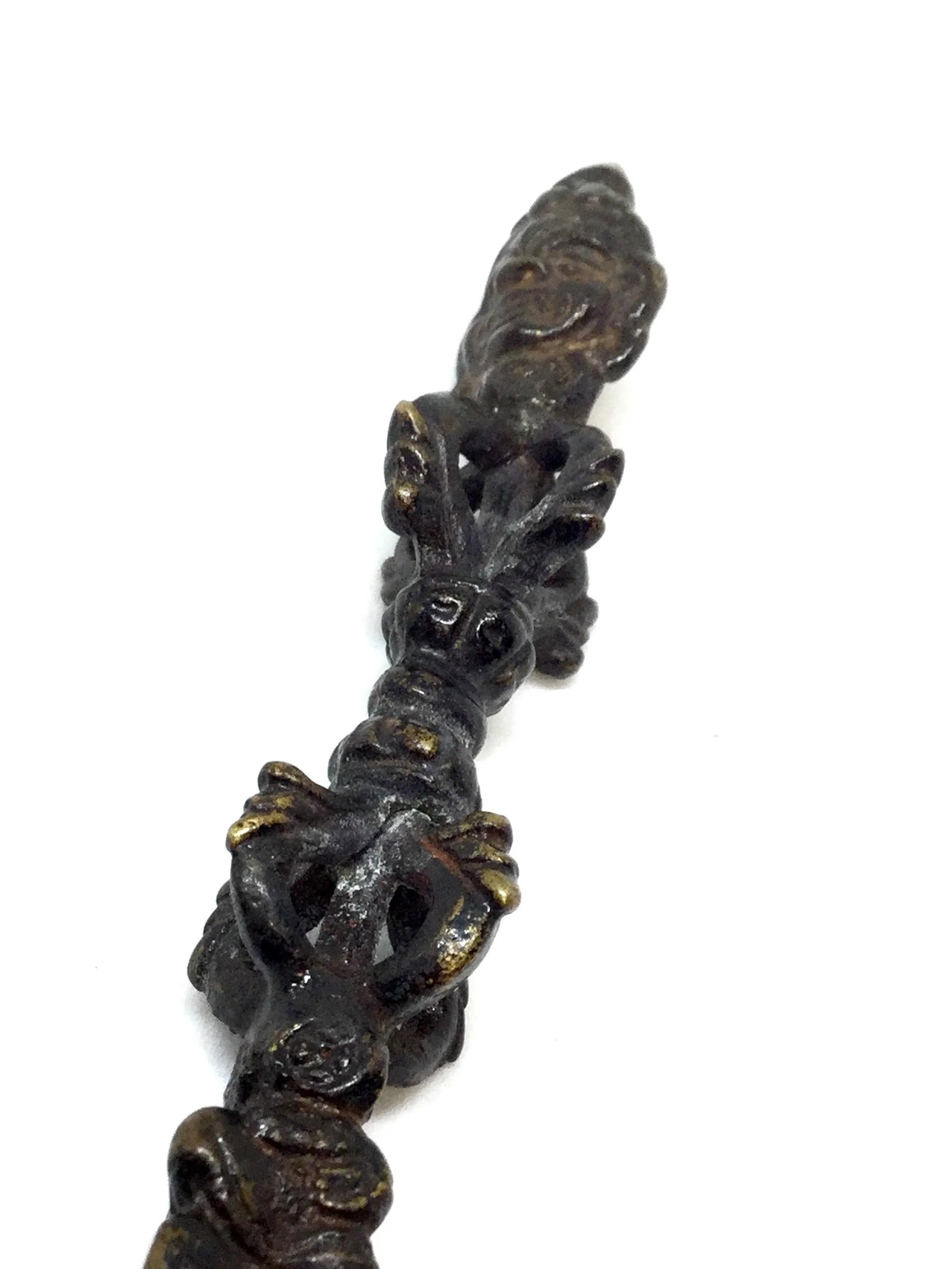 Antique Tibet Bronze Vajrakila Dagger/ Vajra Dorje - 7
