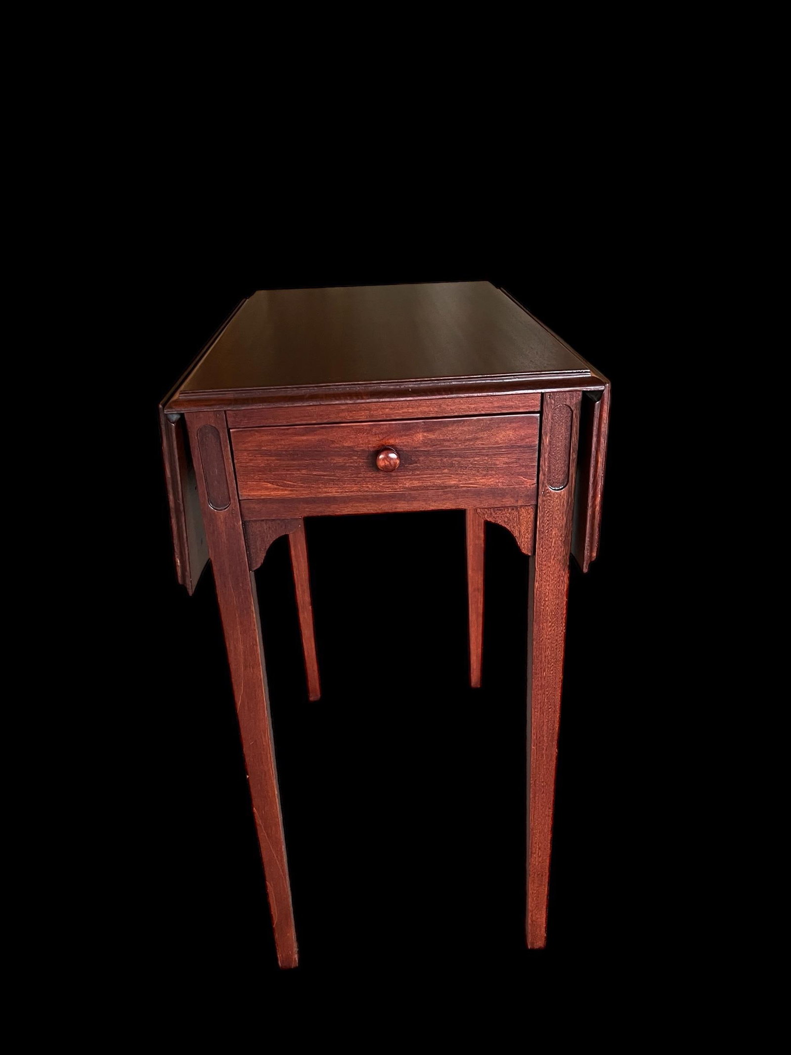 Antique Mahogany Drop Leaf Side Table With Single Drawer- Georgian Style - 2