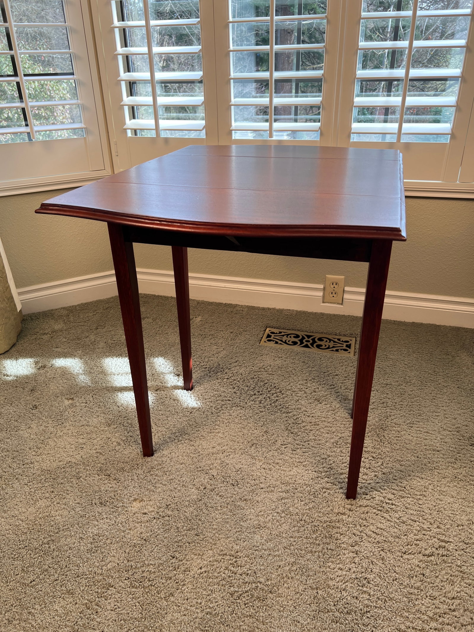 Antique Mahogany Drop Leaf Side Table With Single Drawer- Georgian Style - 4