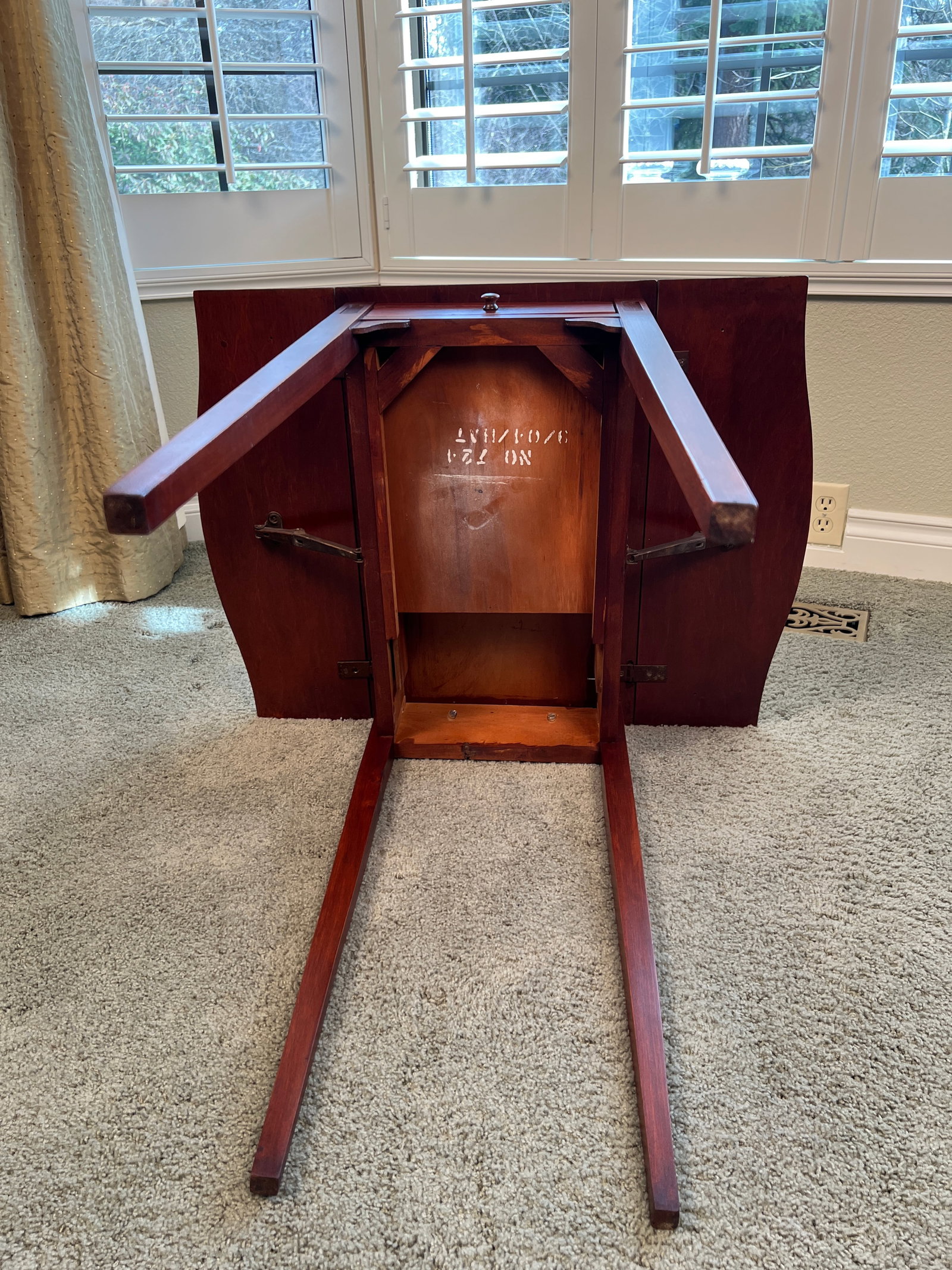 Antique Mahogany Drop Leaf Side Table With Single Drawer- Georgian Style - 7