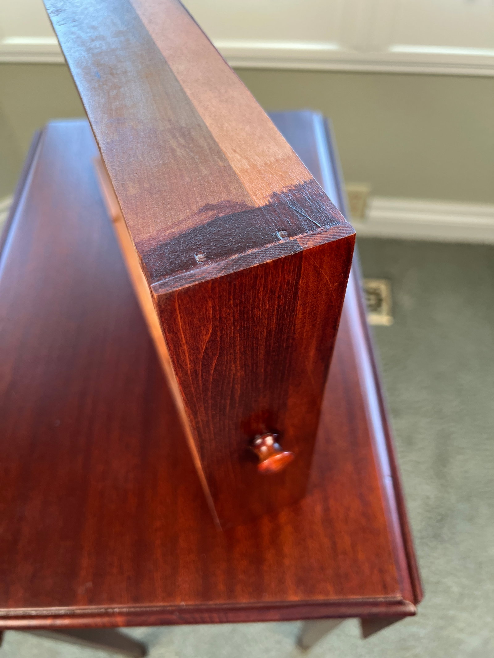 Antique Mahogany Drop Leaf Side Table With Single Drawer- Georgian Style - 9
