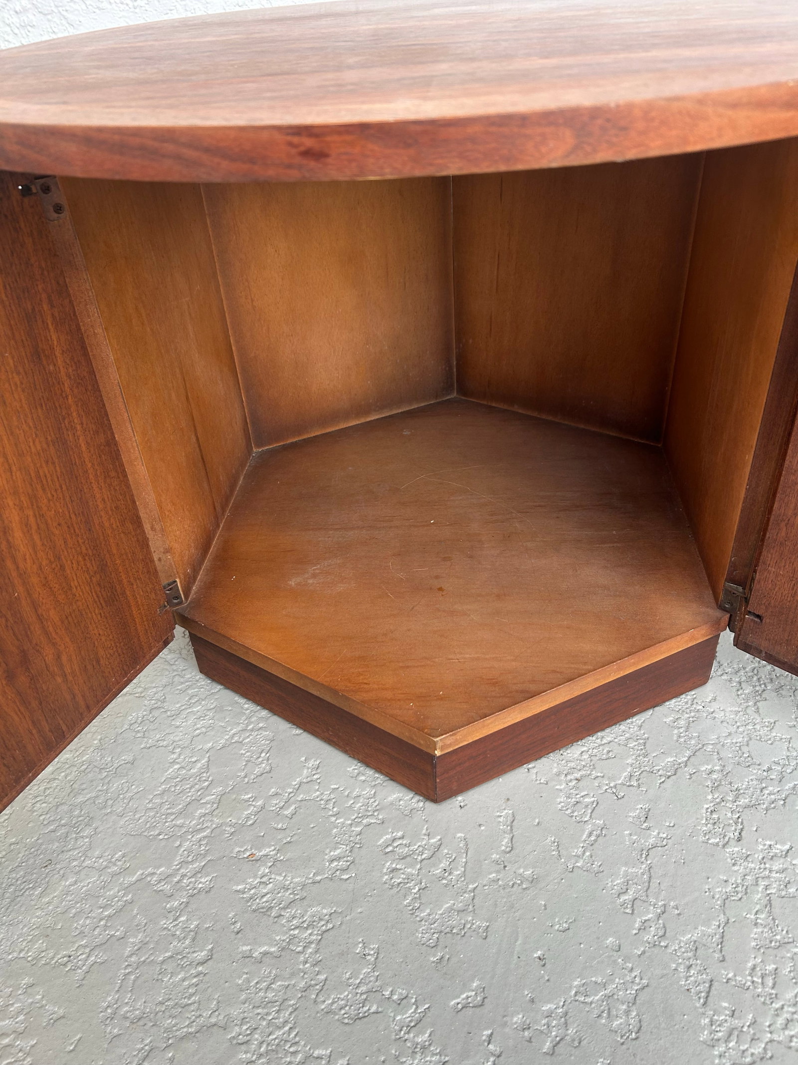 Lane Furniture Round Solid Walnut Accent Table 1960's - 5